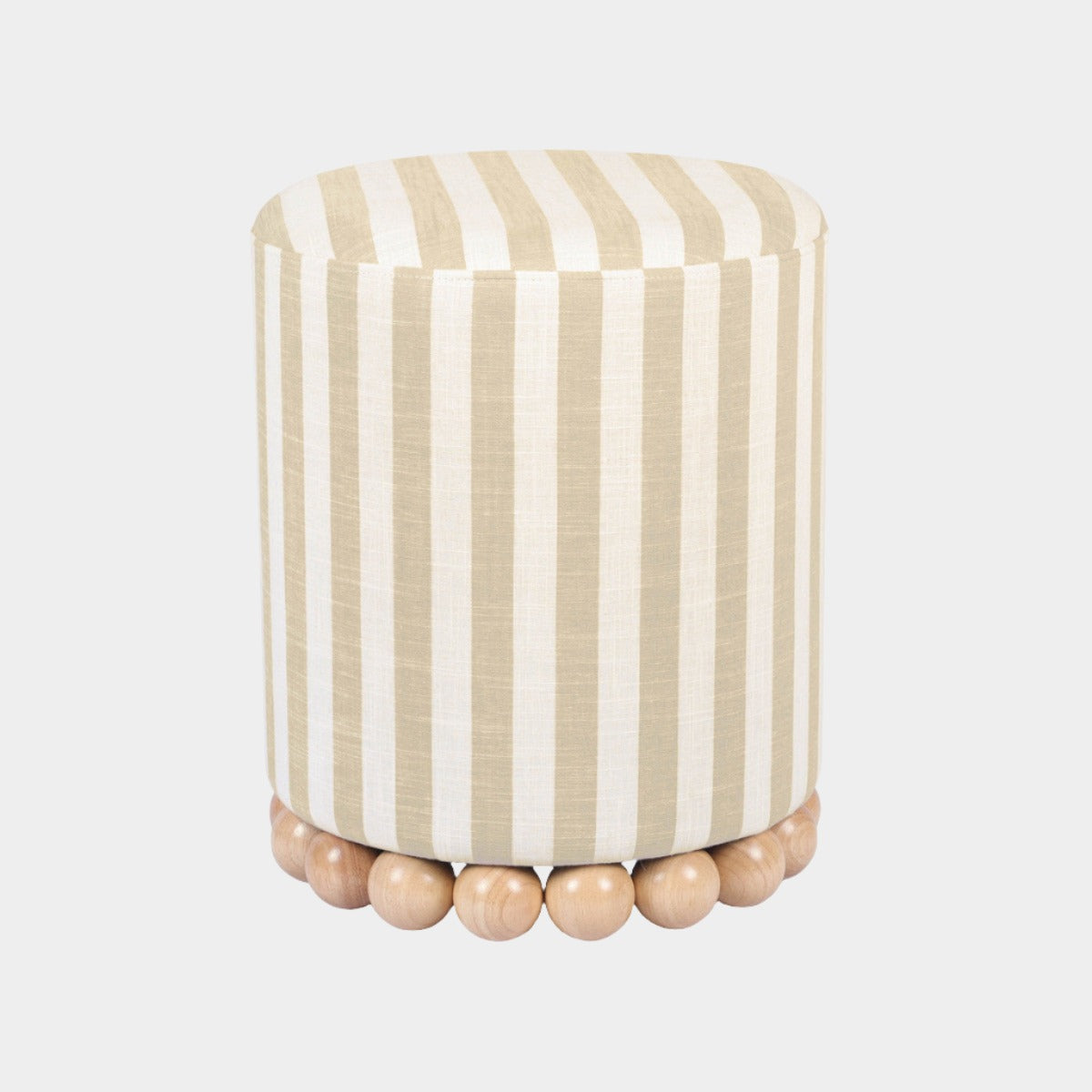 Dex Striped Linen Ottoman