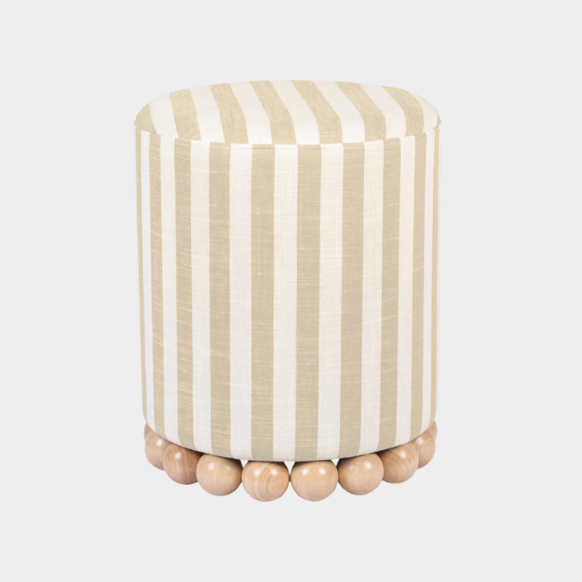 Dex Striped Linen Ottoman