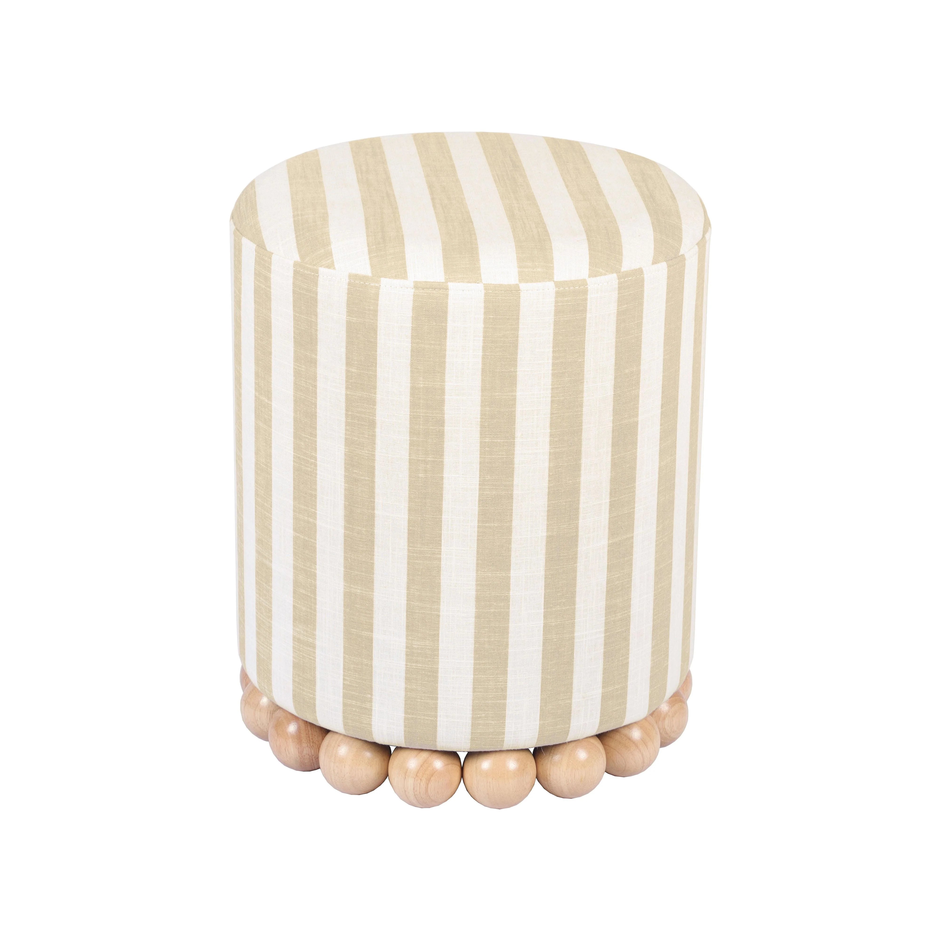 Dex Striped Linen Ottomans