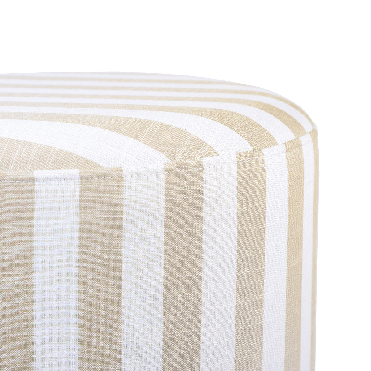 Dex Striped Linen Ottoman