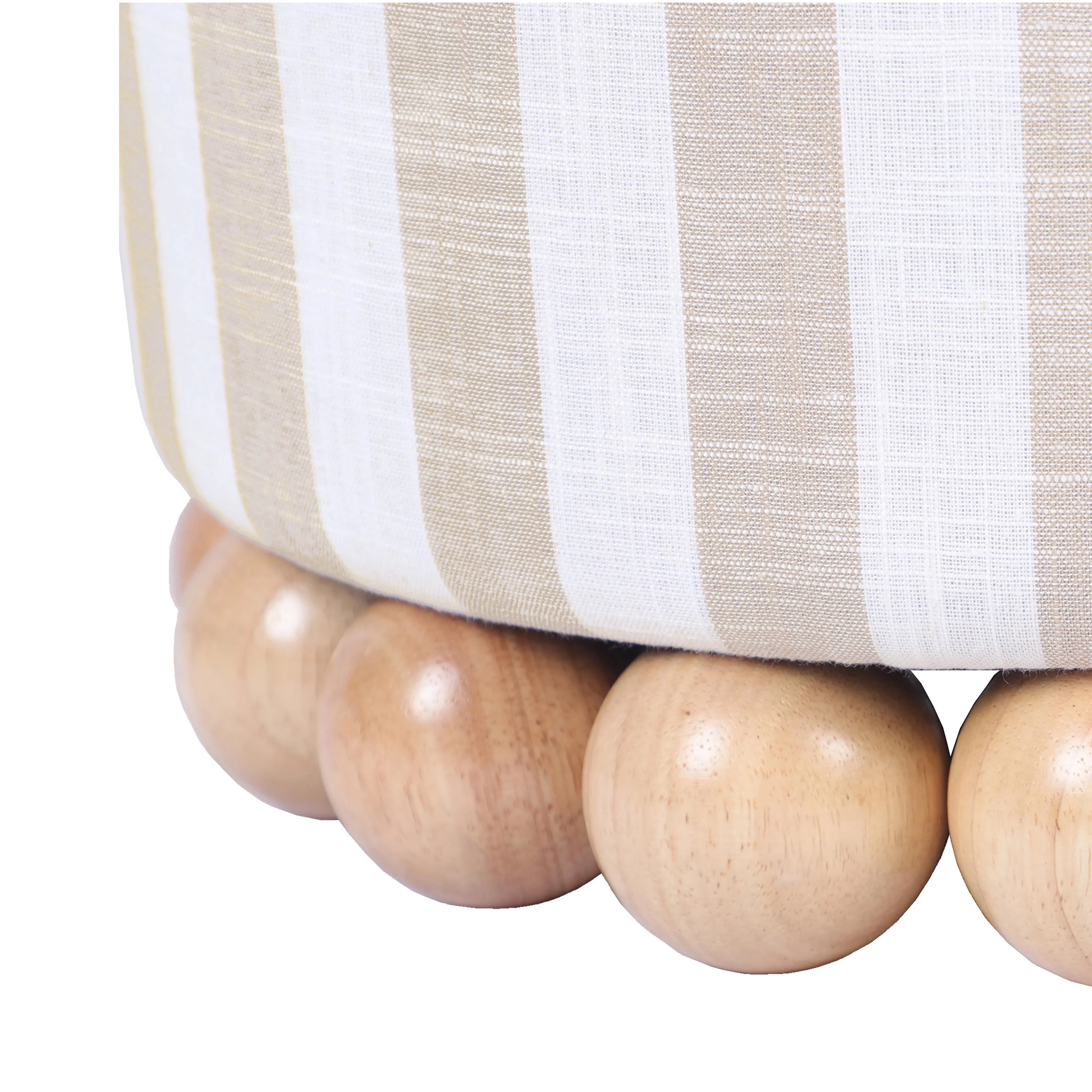 Dex Striped Linen Ottomans