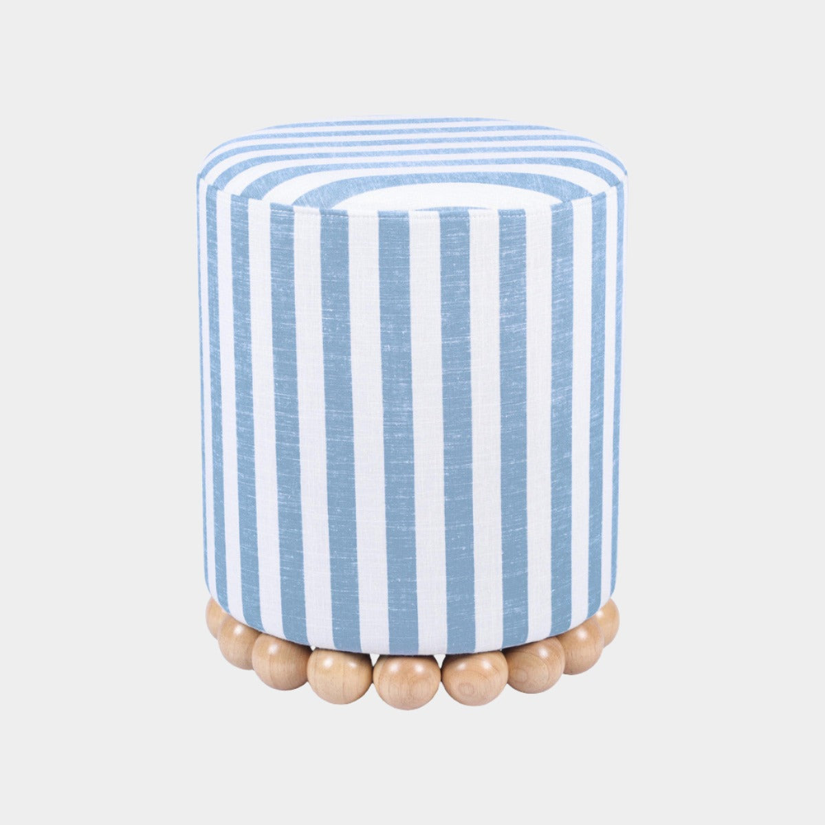 Dex Striped Linen Ottoman