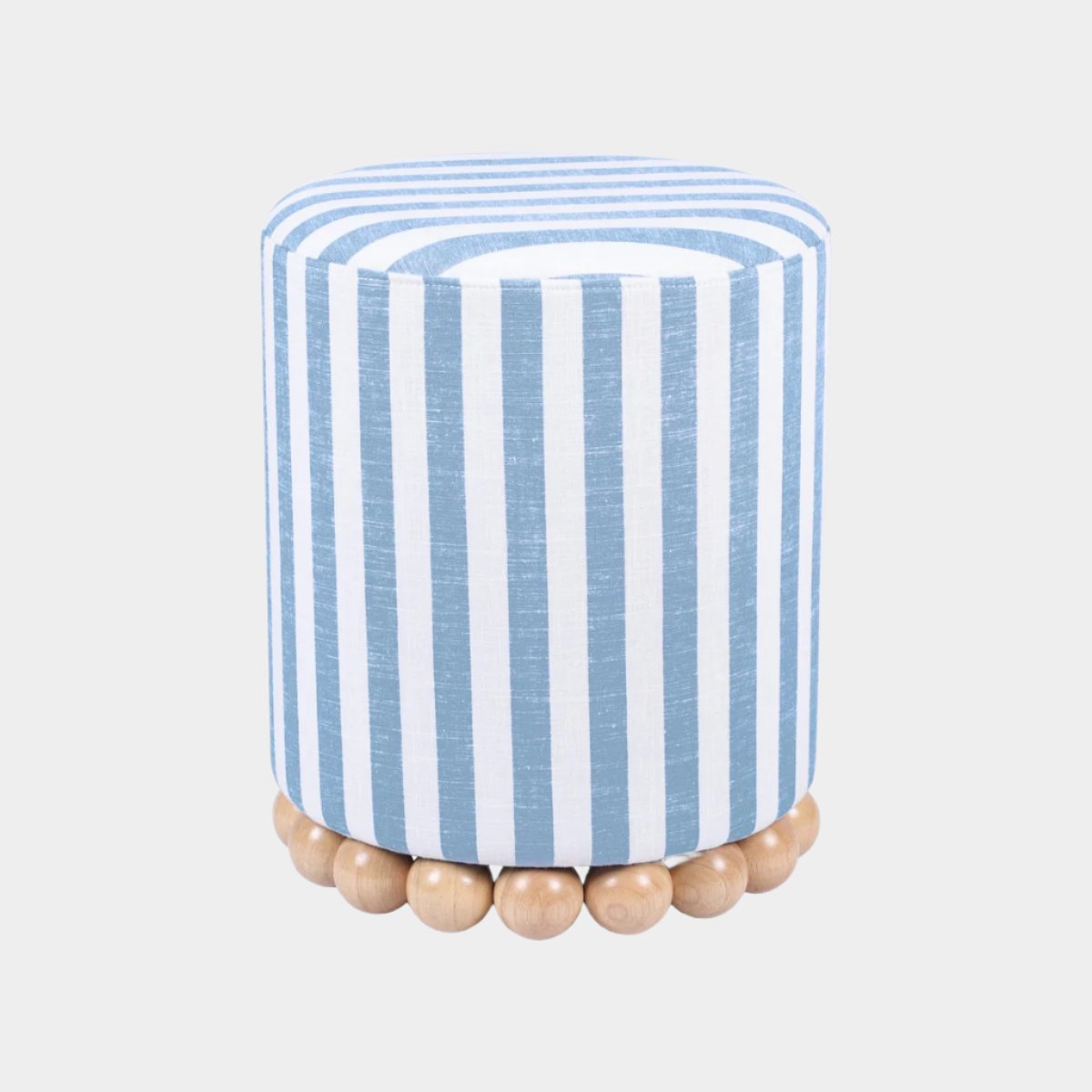 Dex Striped Linen Ottoman