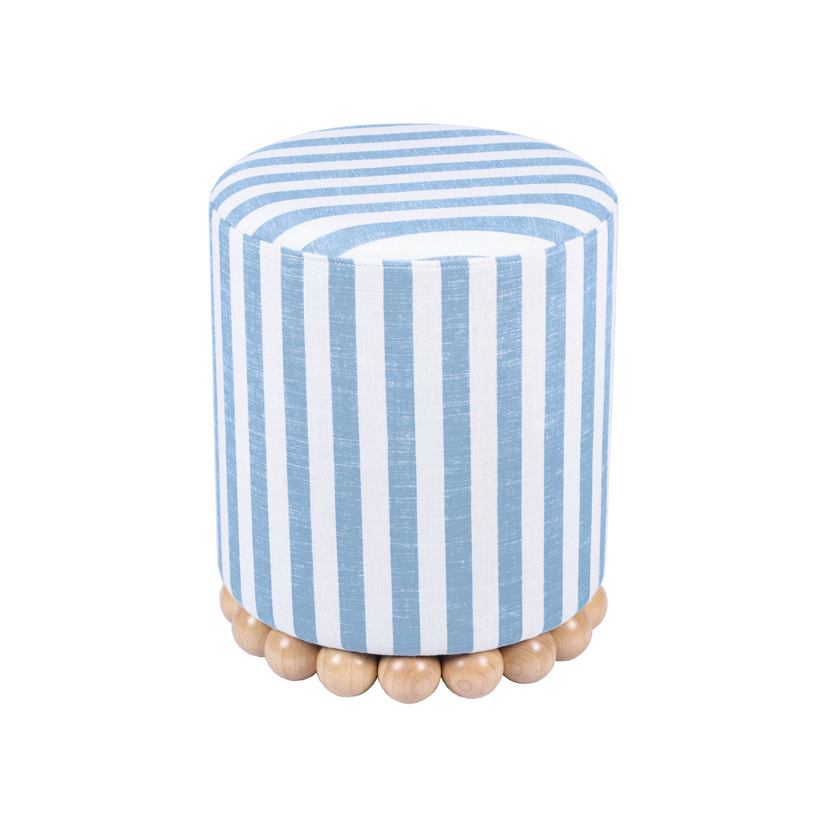 Dex Striped Linen Ottoman