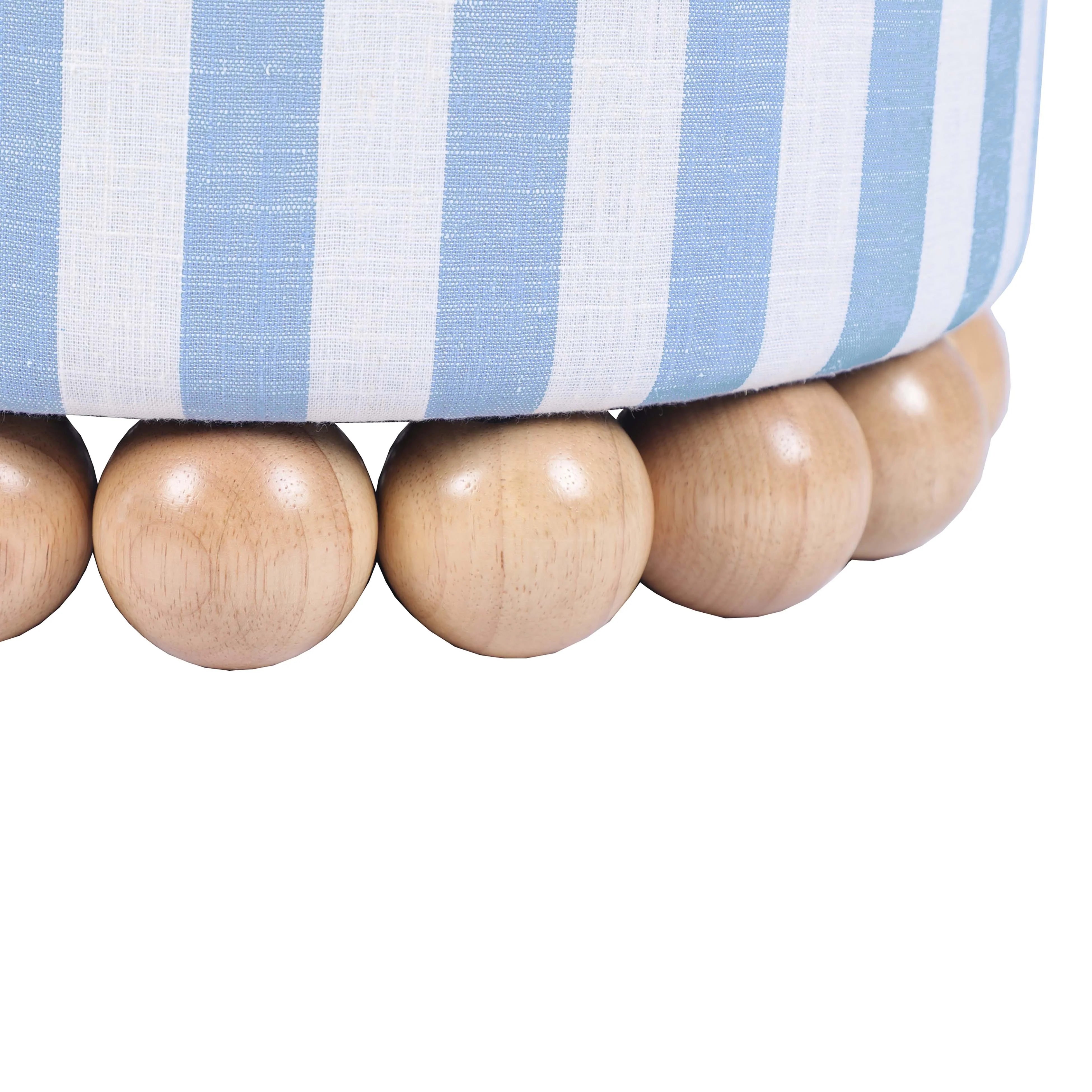 Dex Striped Linen Ottomans