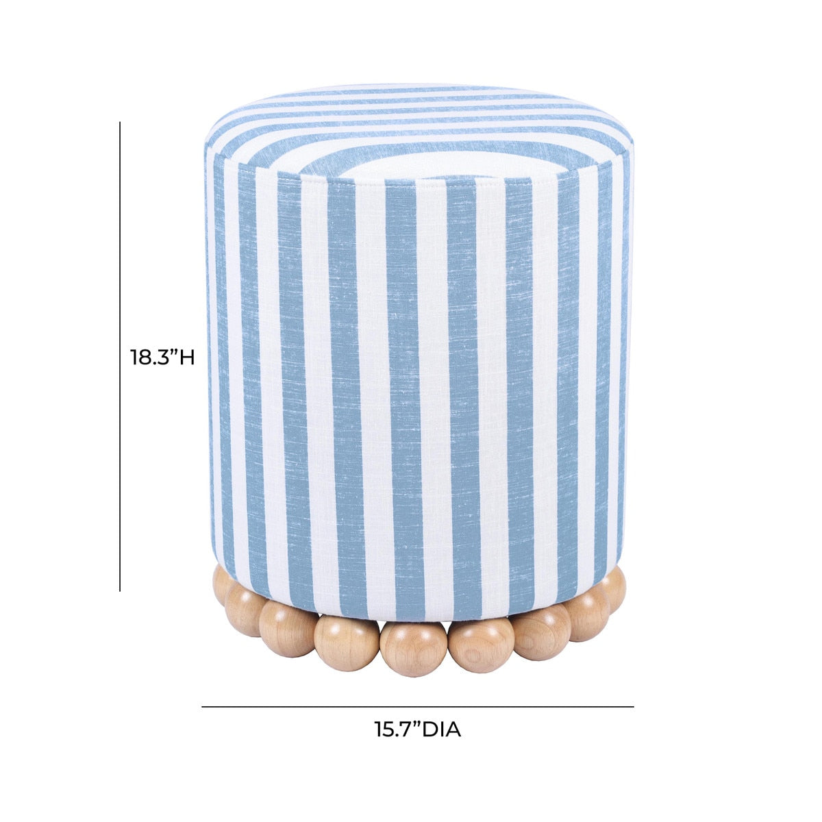 Dex Striped Linen Ottoman