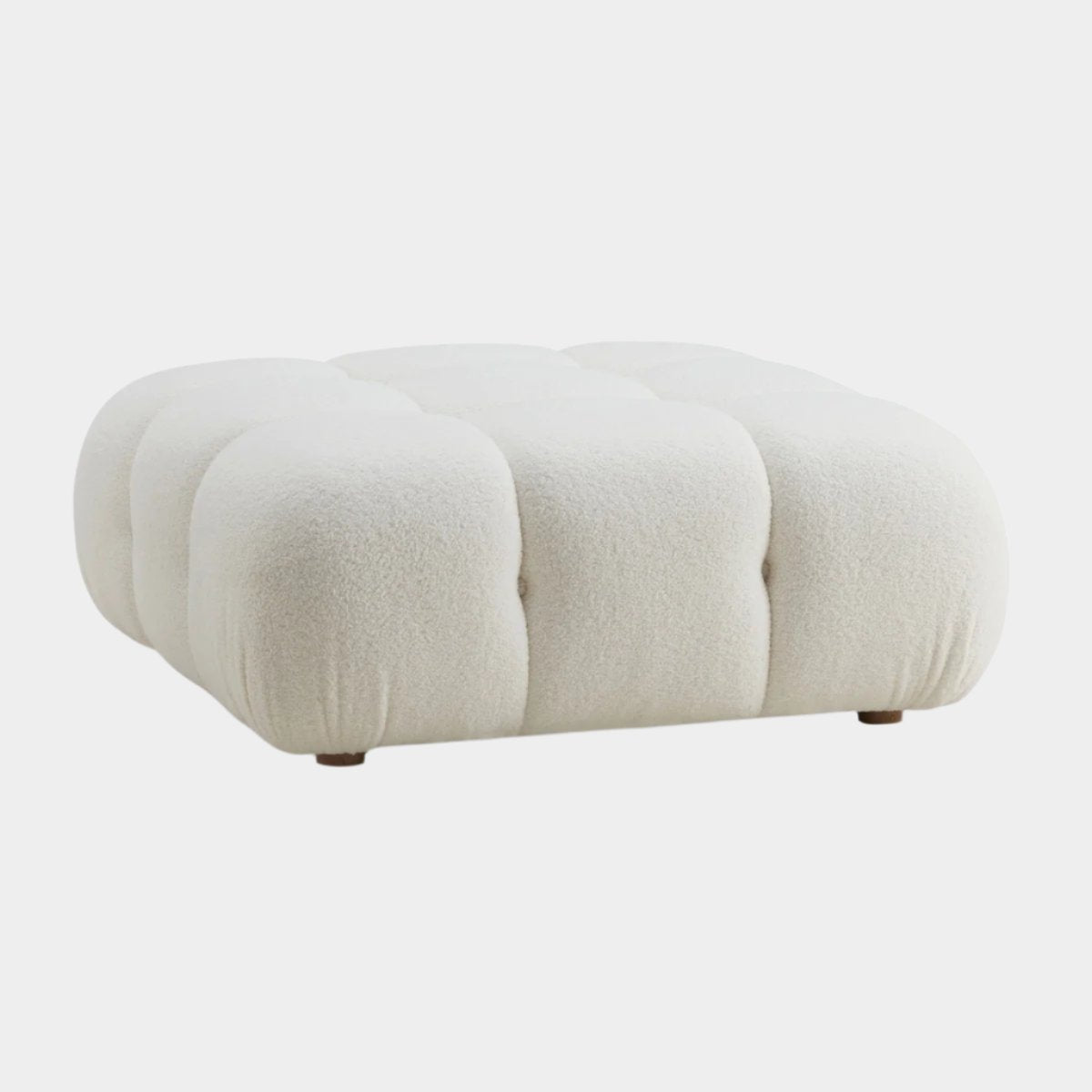 Calliope Cream Vegan Shearling Modular Ottoman