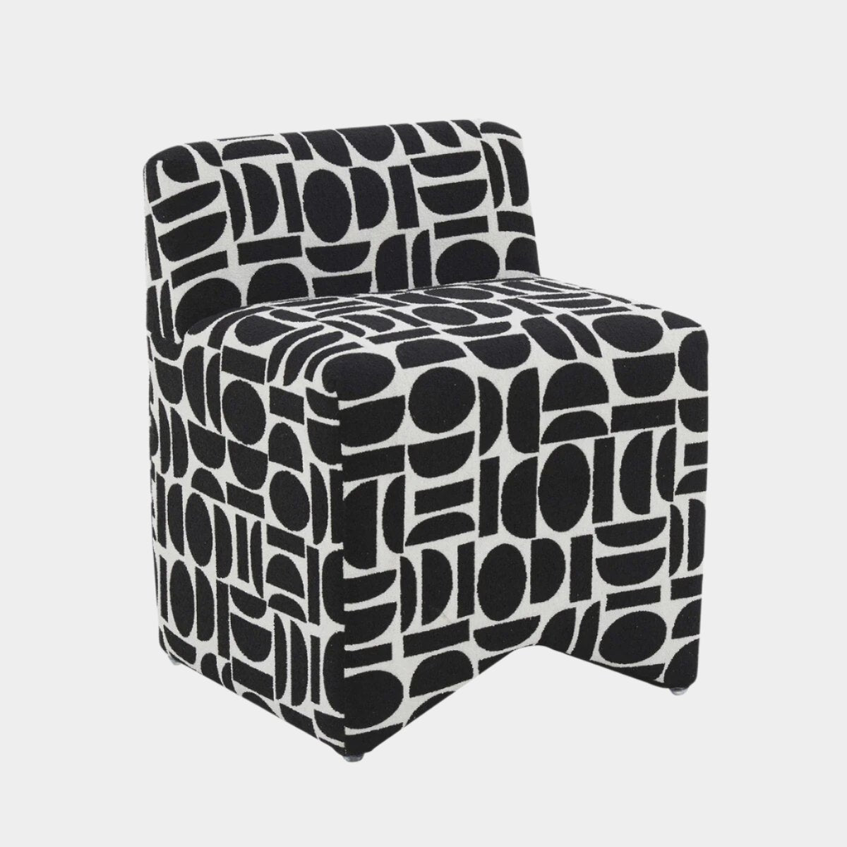 Pippa Black Geometric Jacquard Weave Stool