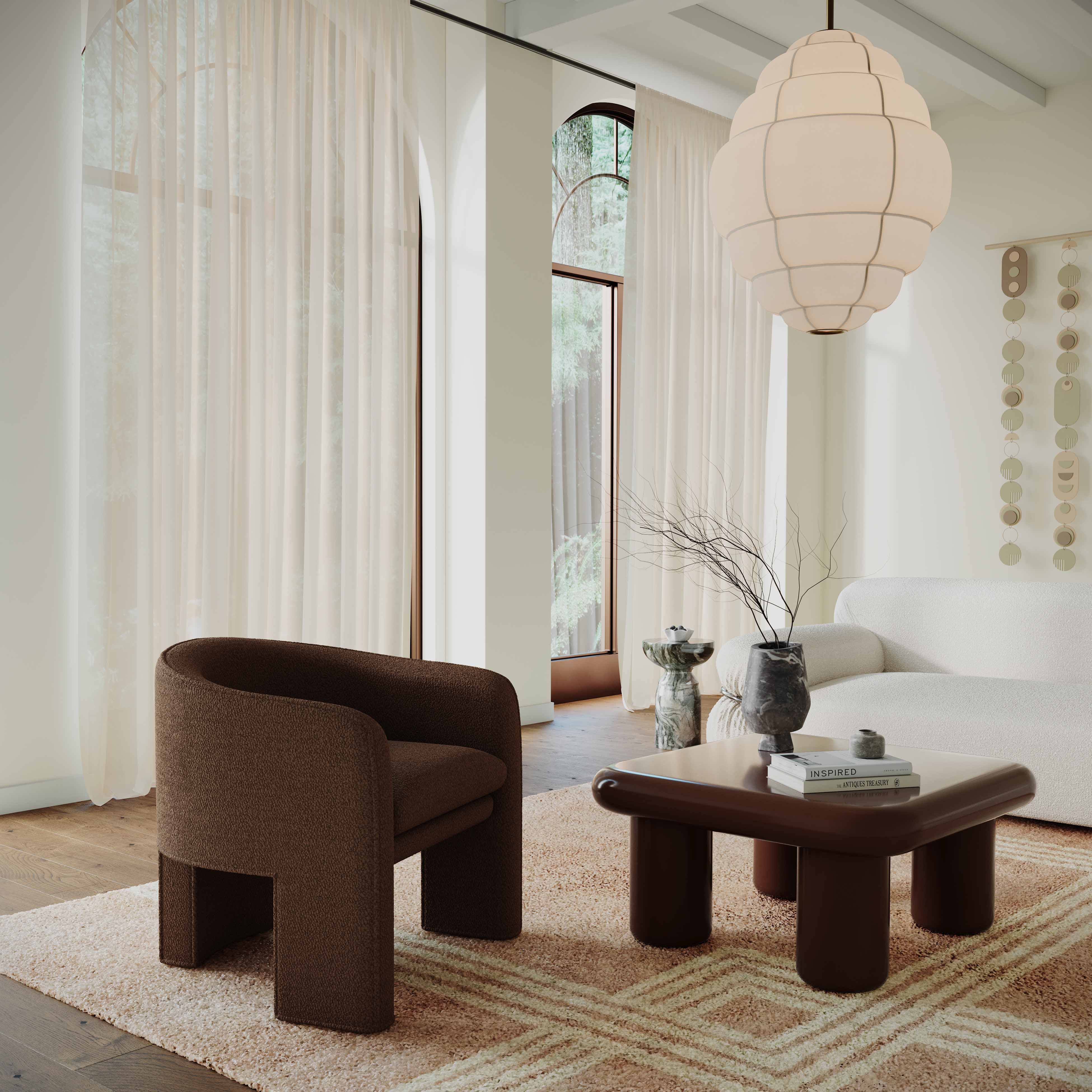 Memphis 33.5" Glossy Square Coffee Table