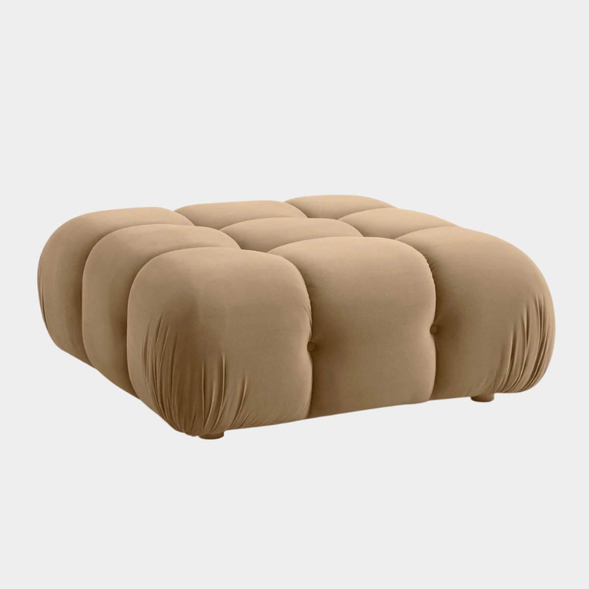 Calliope Cafe Au Lait Performance Velvet Modular Ottoman