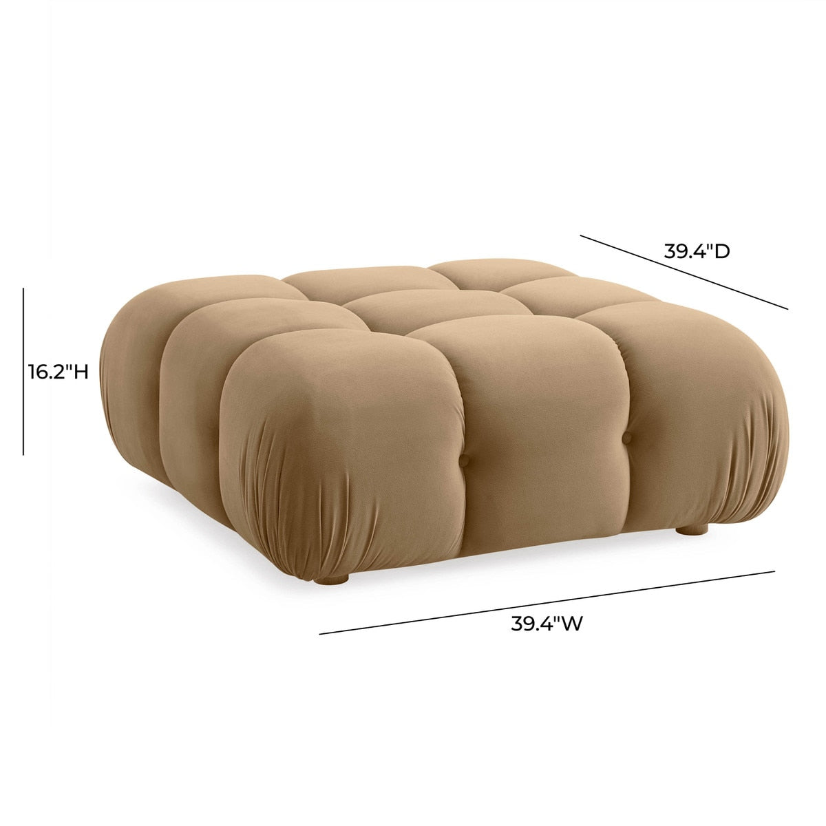 Calliope Cafe Au Lait Performance Ottoman modulaire en velours 