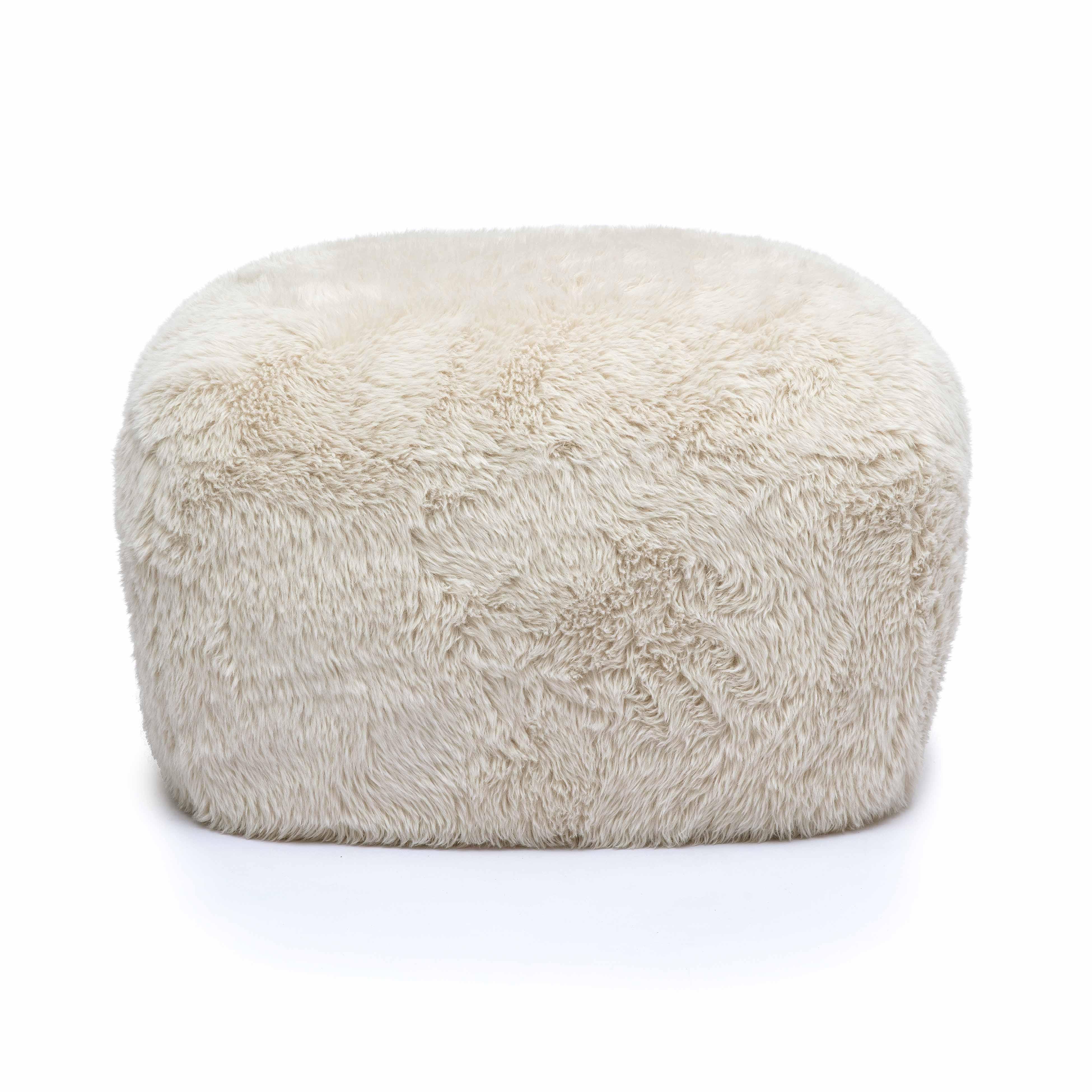 Britt Contract-Grade Vegan Shearling Ottoman