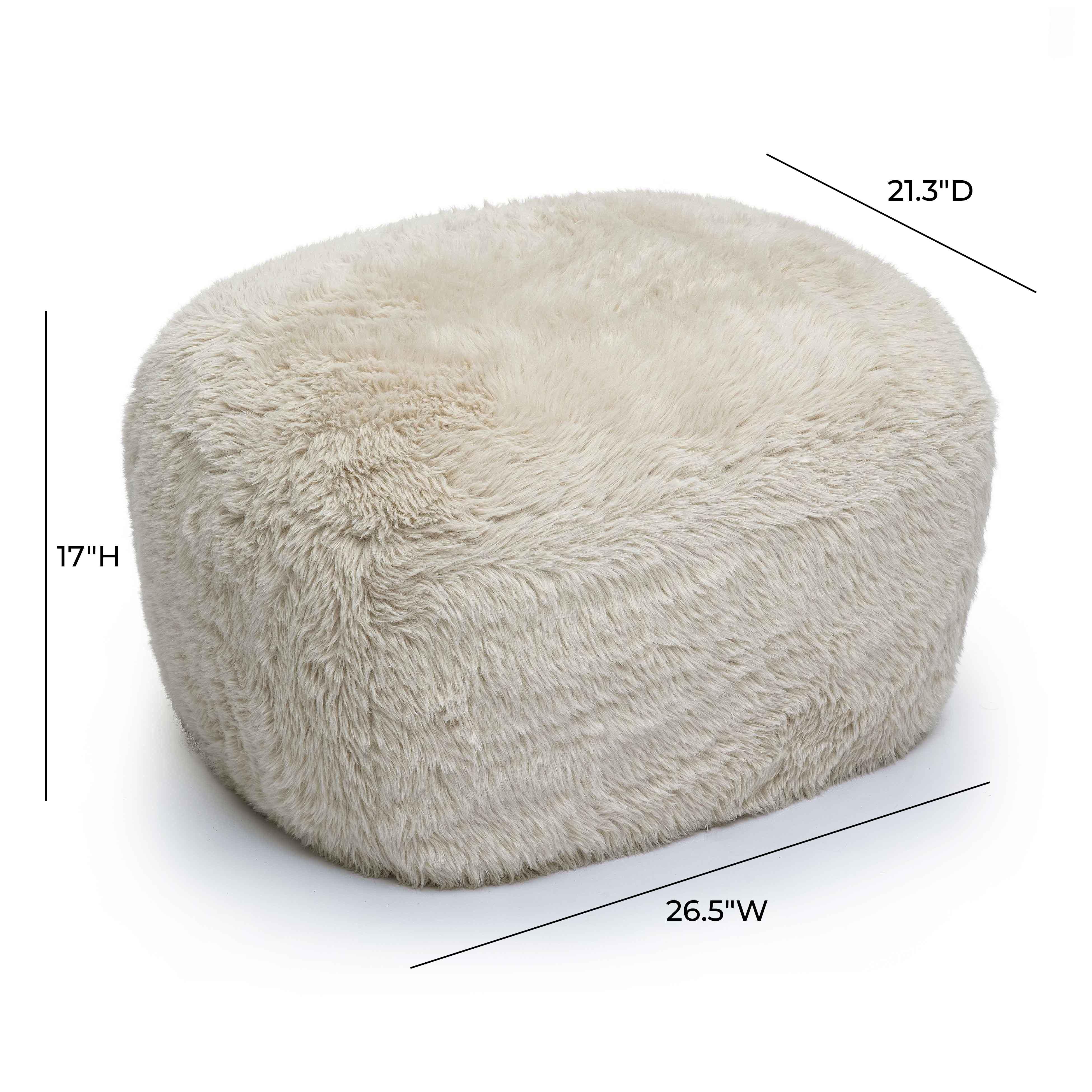 Britt Contract-Grade Vegan Shearling Ottoman