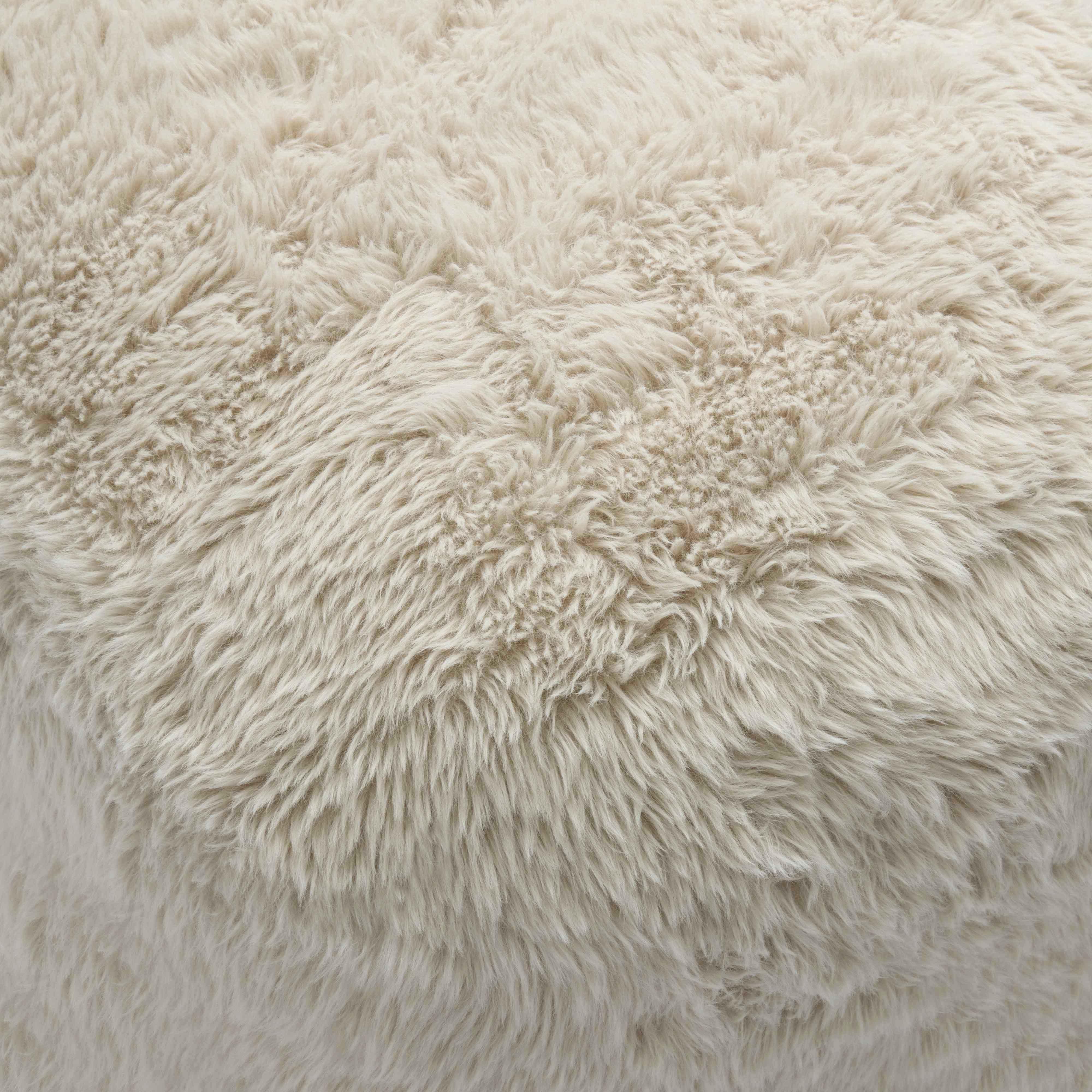 Britt Contract-Grade Vegan Shearling Ottoman