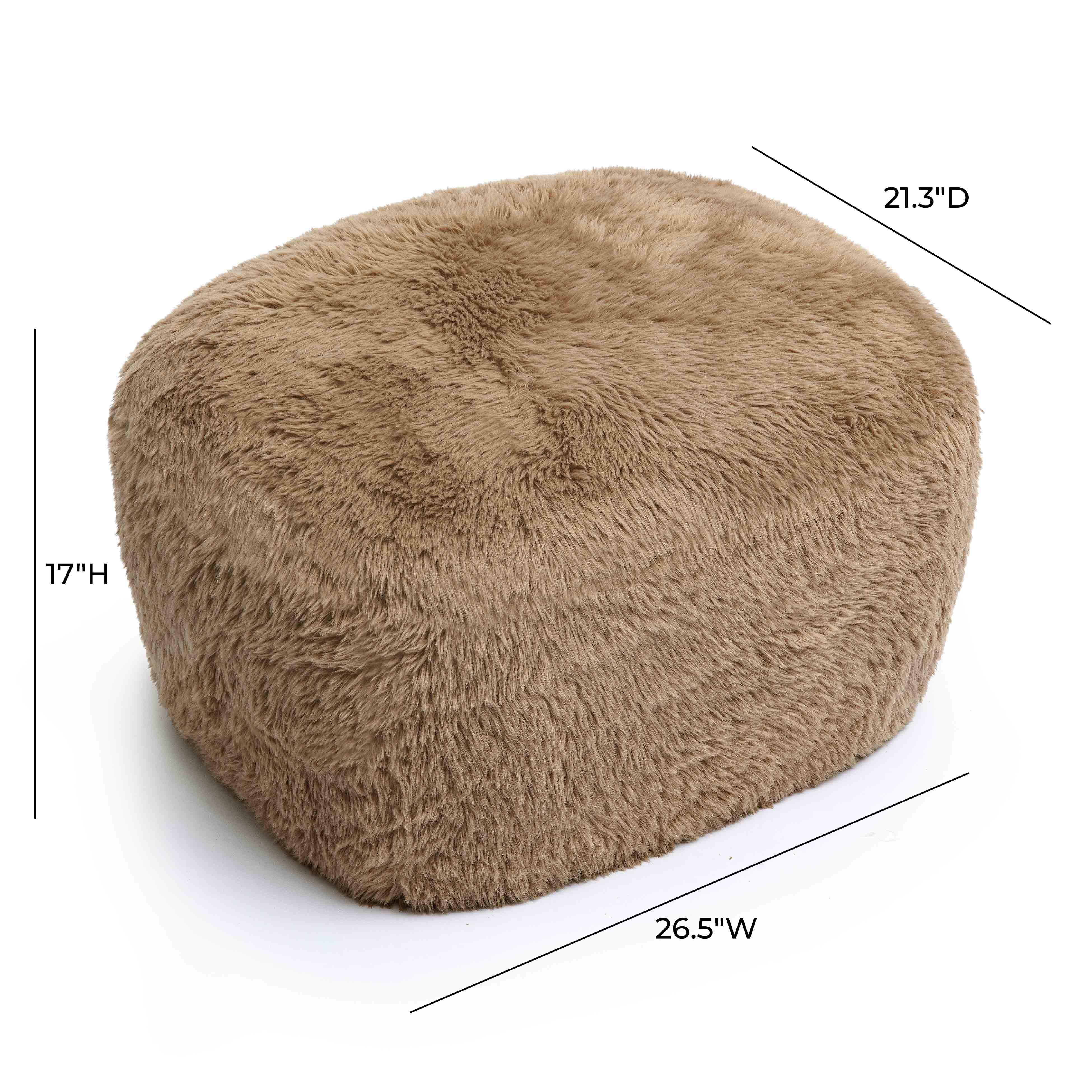 Britt Contract-Grade Vegan Shearling Ottoman