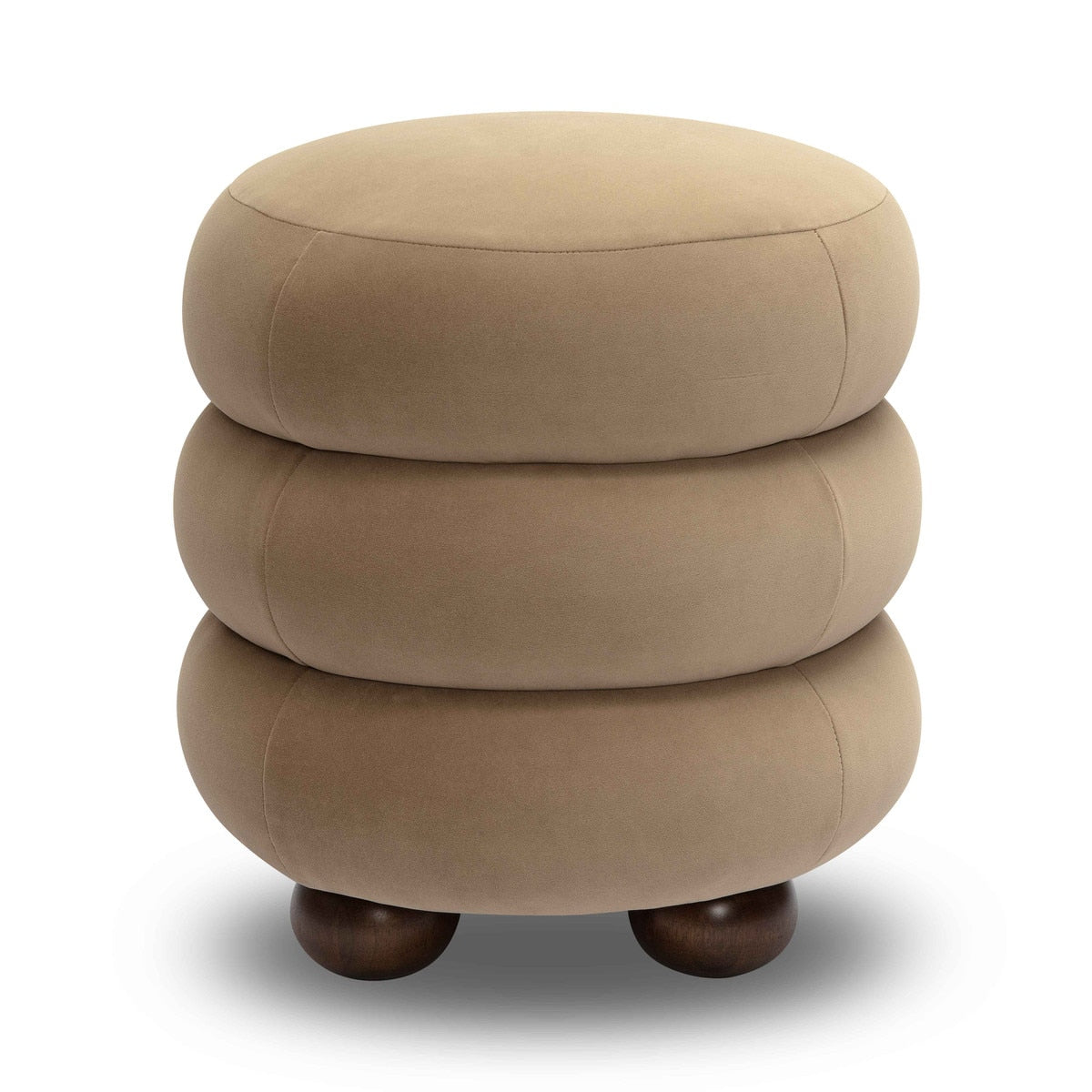 Pouf en velours Stefanie 