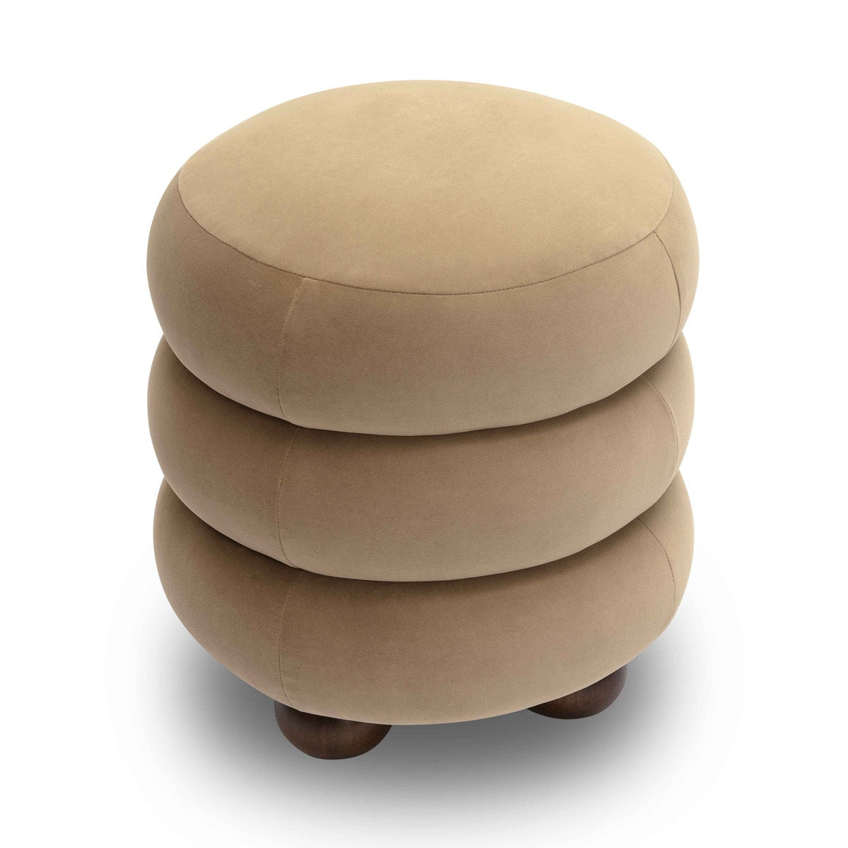 Pouf en velours Stefanie 