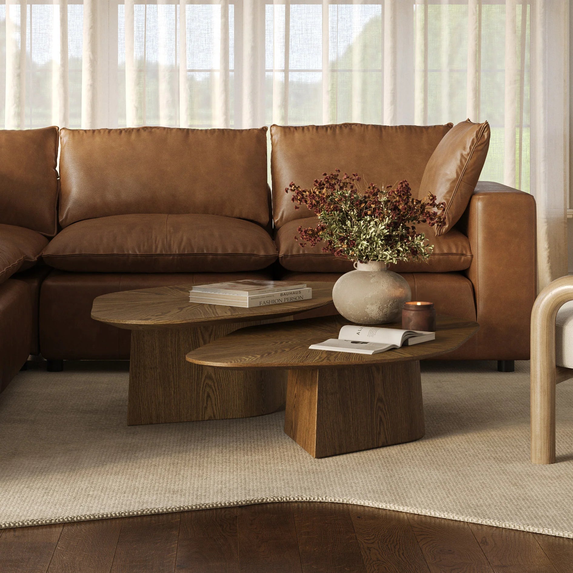 Roche 48" Ash Geometric Coffee Table