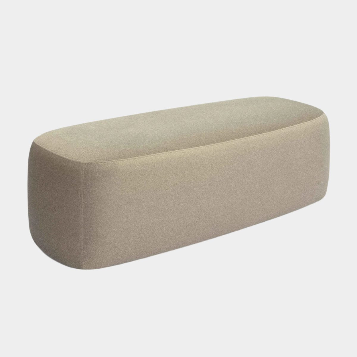 Graceland Taupe Faux Mohair Bench