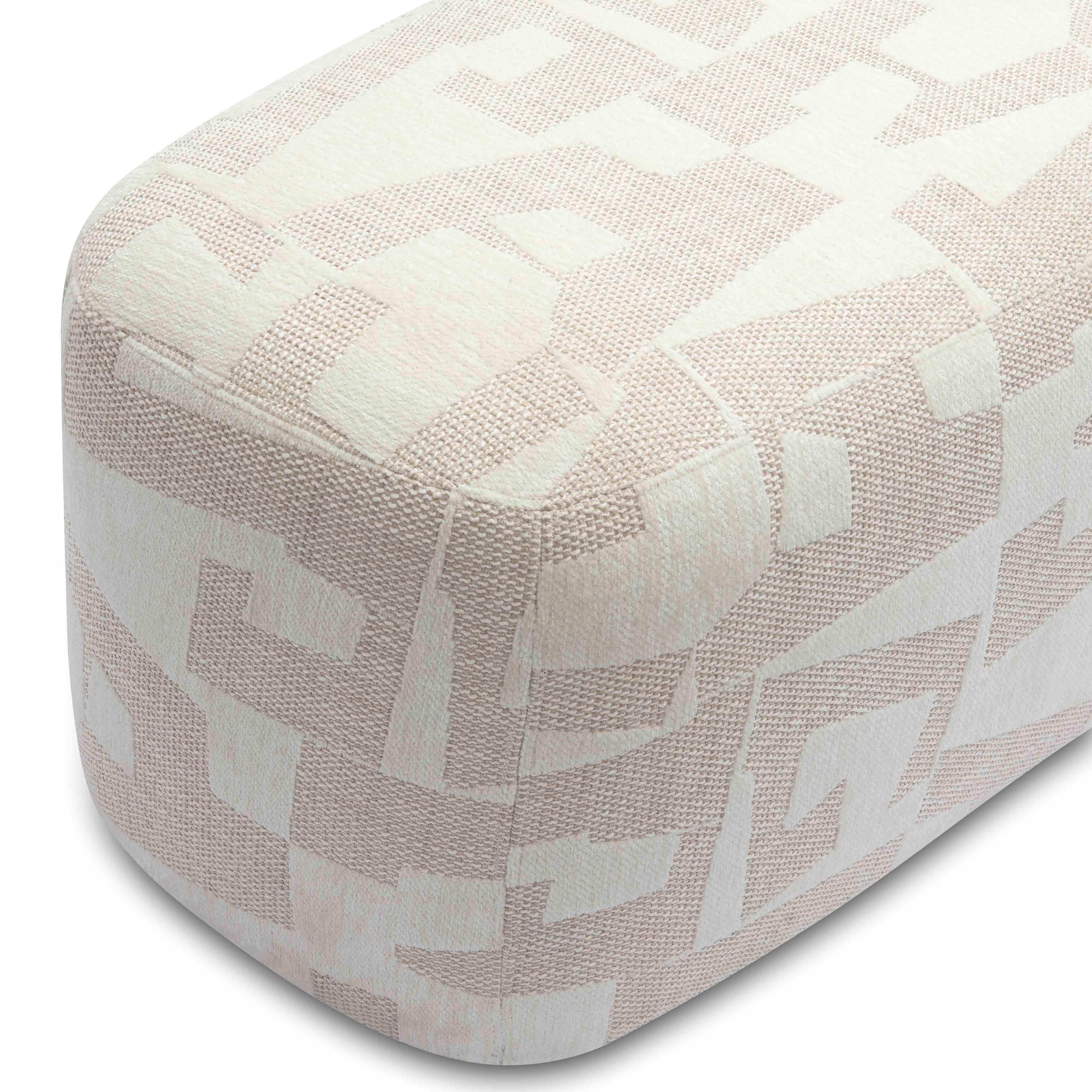 Graceland 54" Cream Performance Jacquard Bench