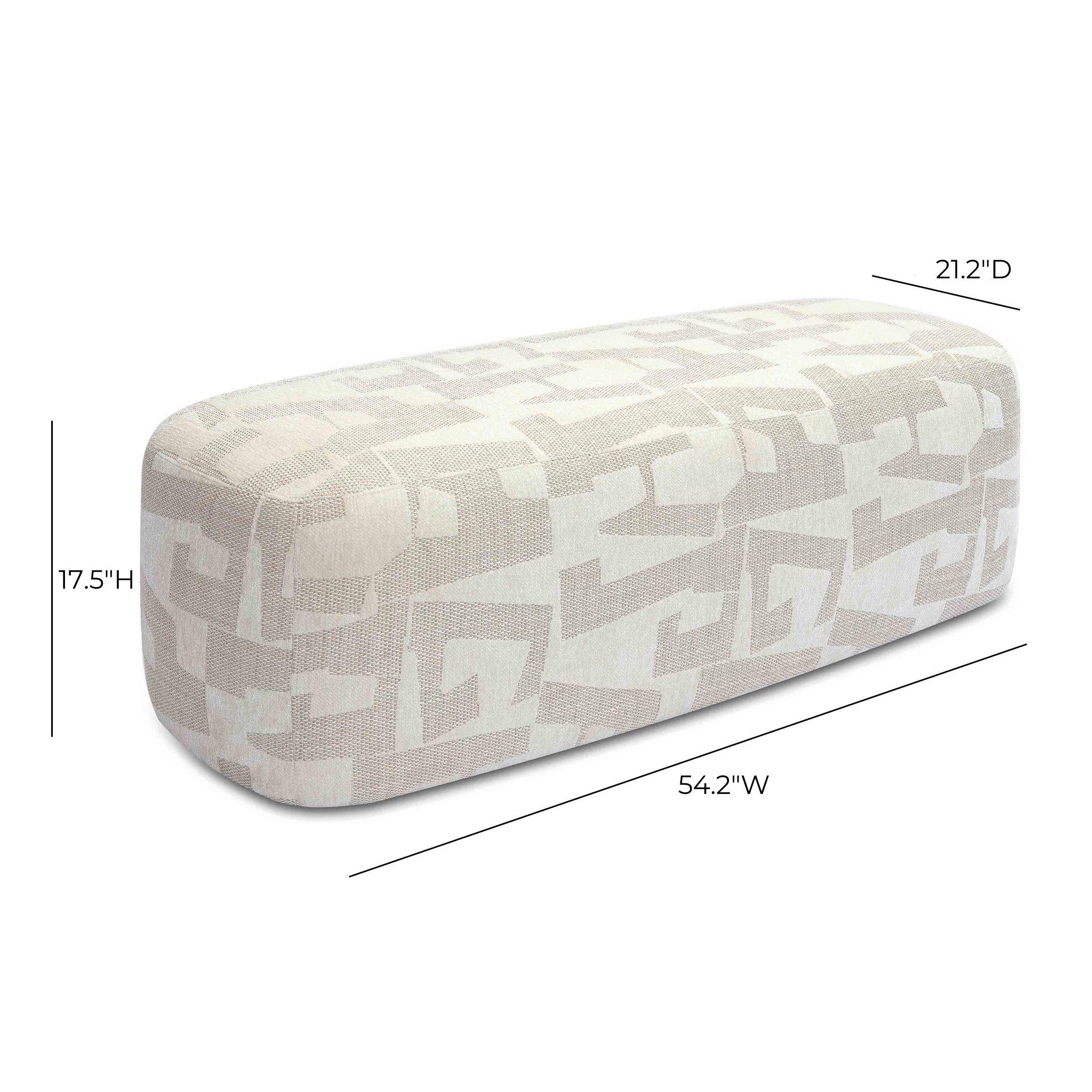 Graceland 54" Cream Performance Jacquard Bench
