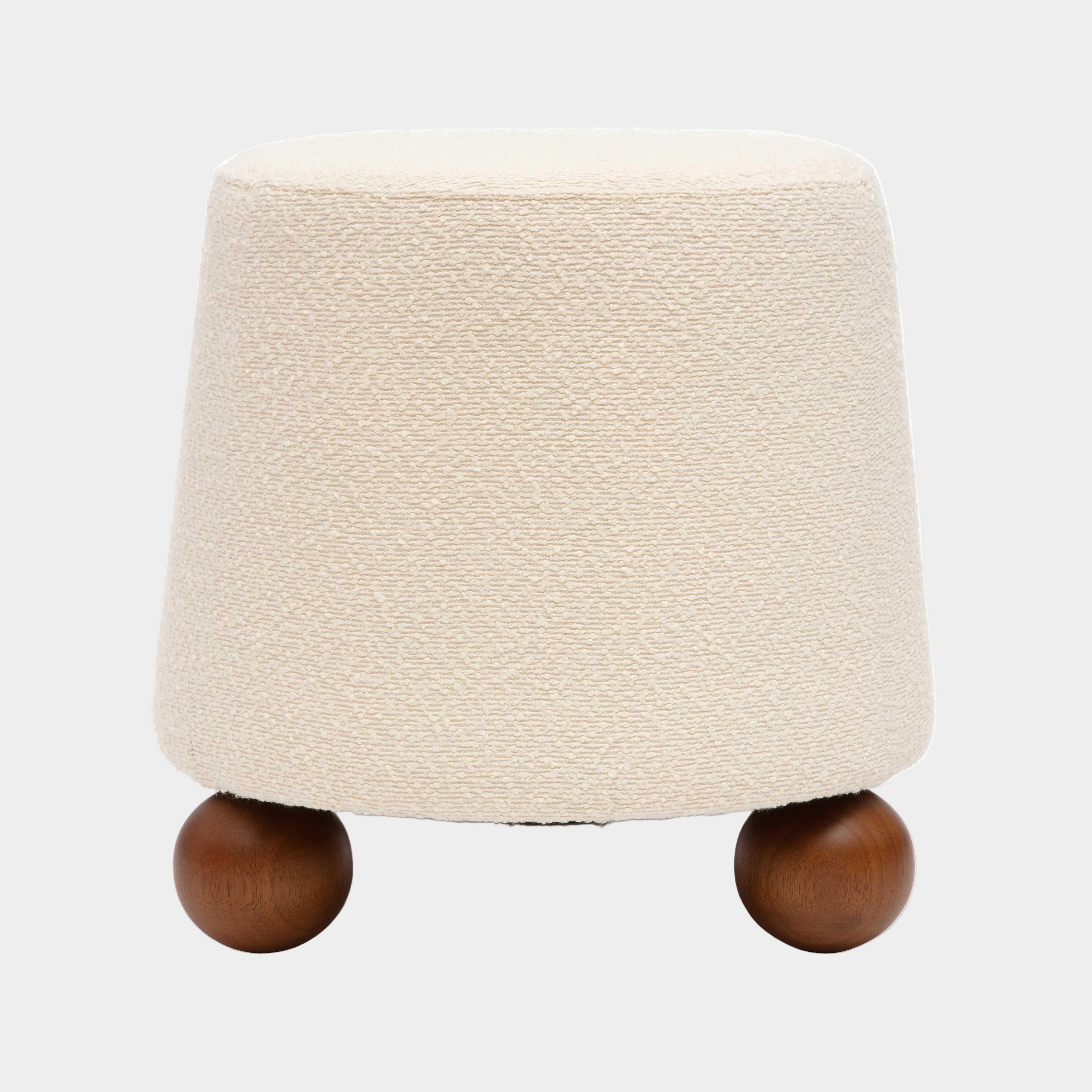 Jaine Chocolate Brown Boucle Stool