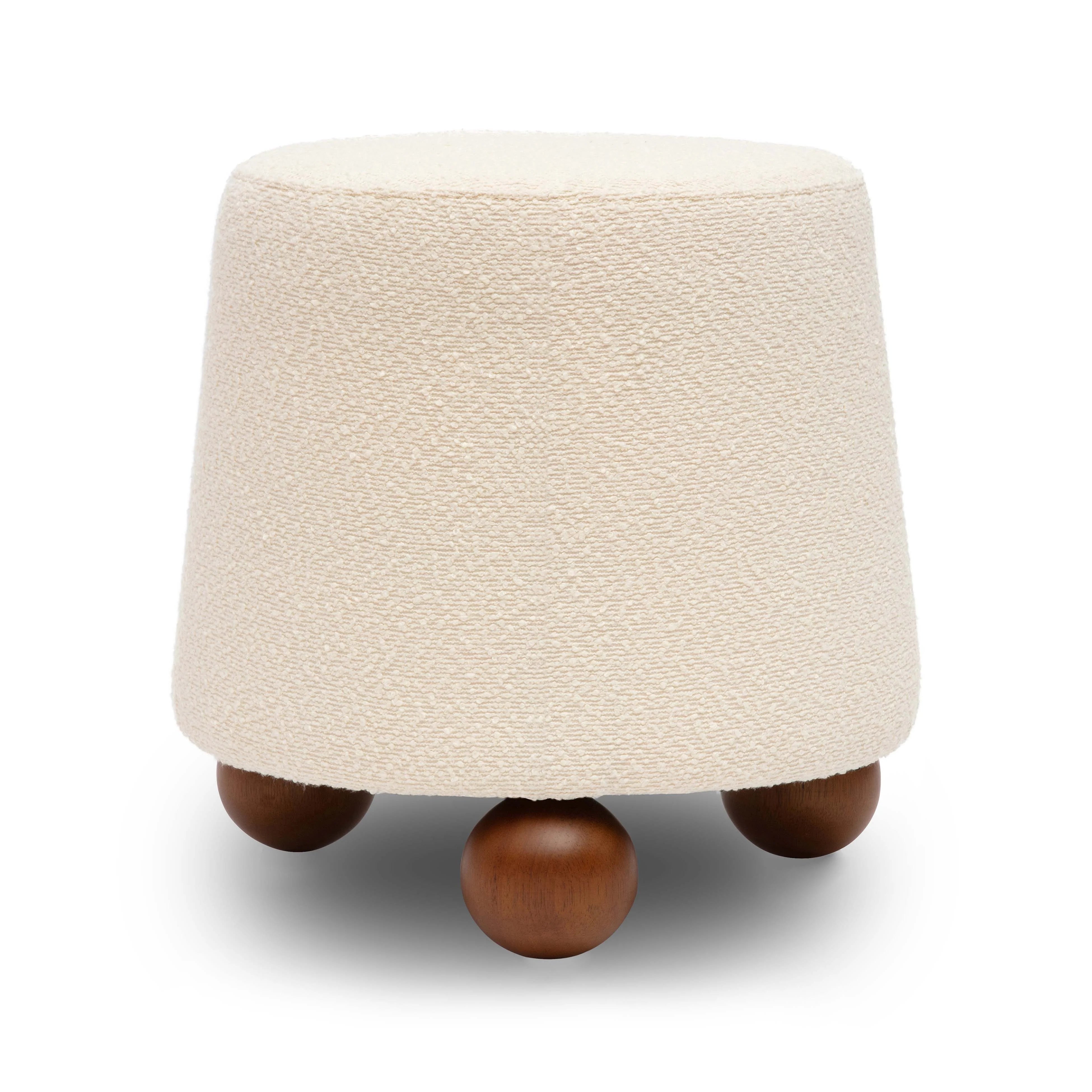 Jaine Chocolate Brown Boucle Stool