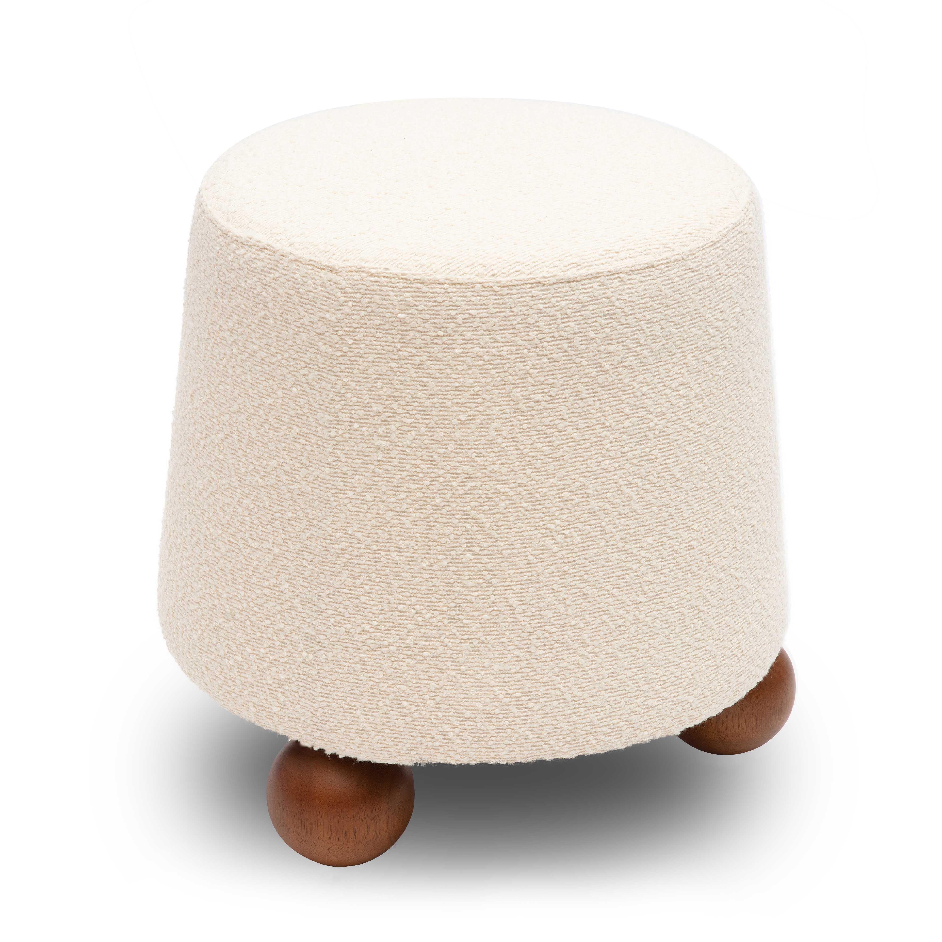 Jaine Chocolate Brown Boucle Stool