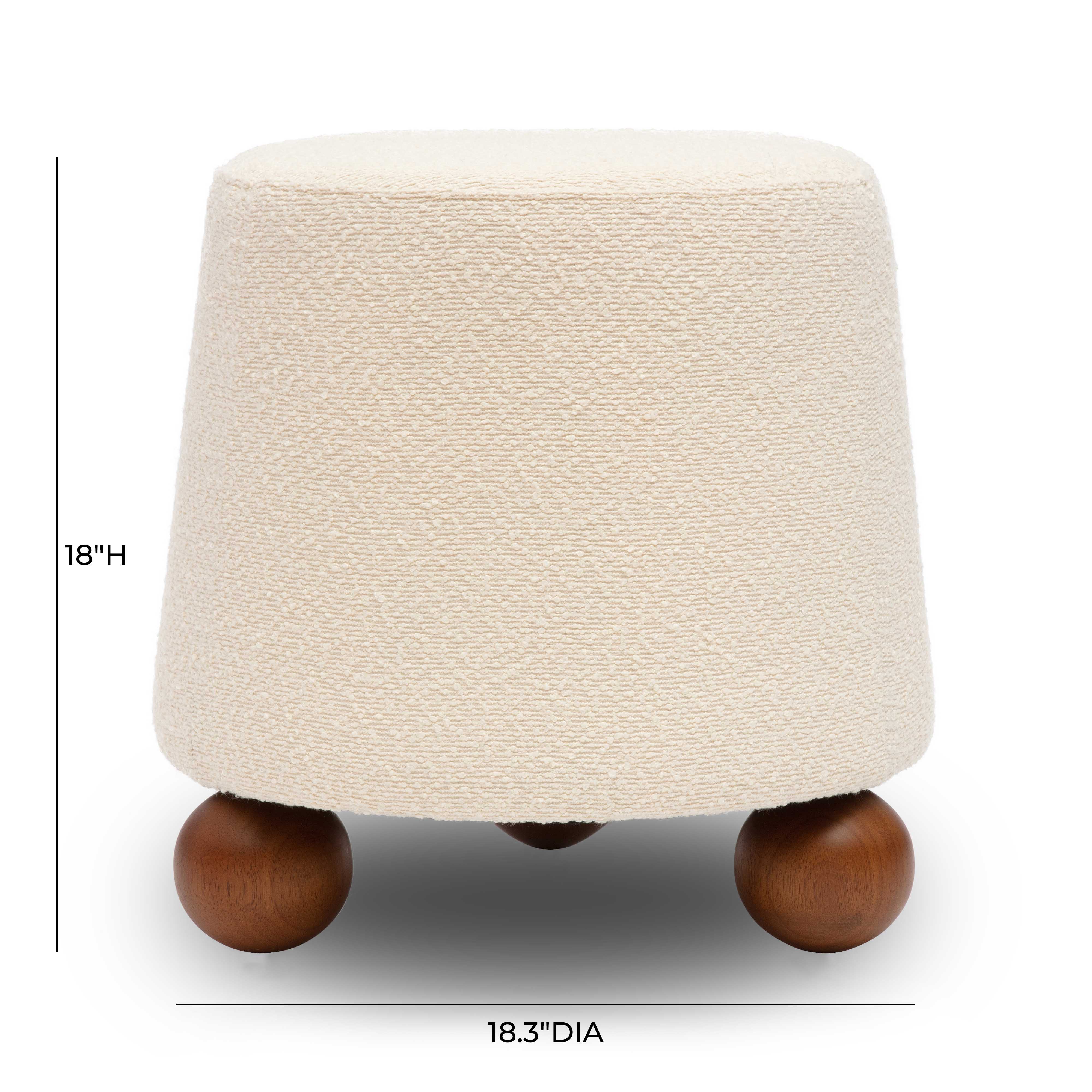 Jaine Chocolate Brown Boucle Stool