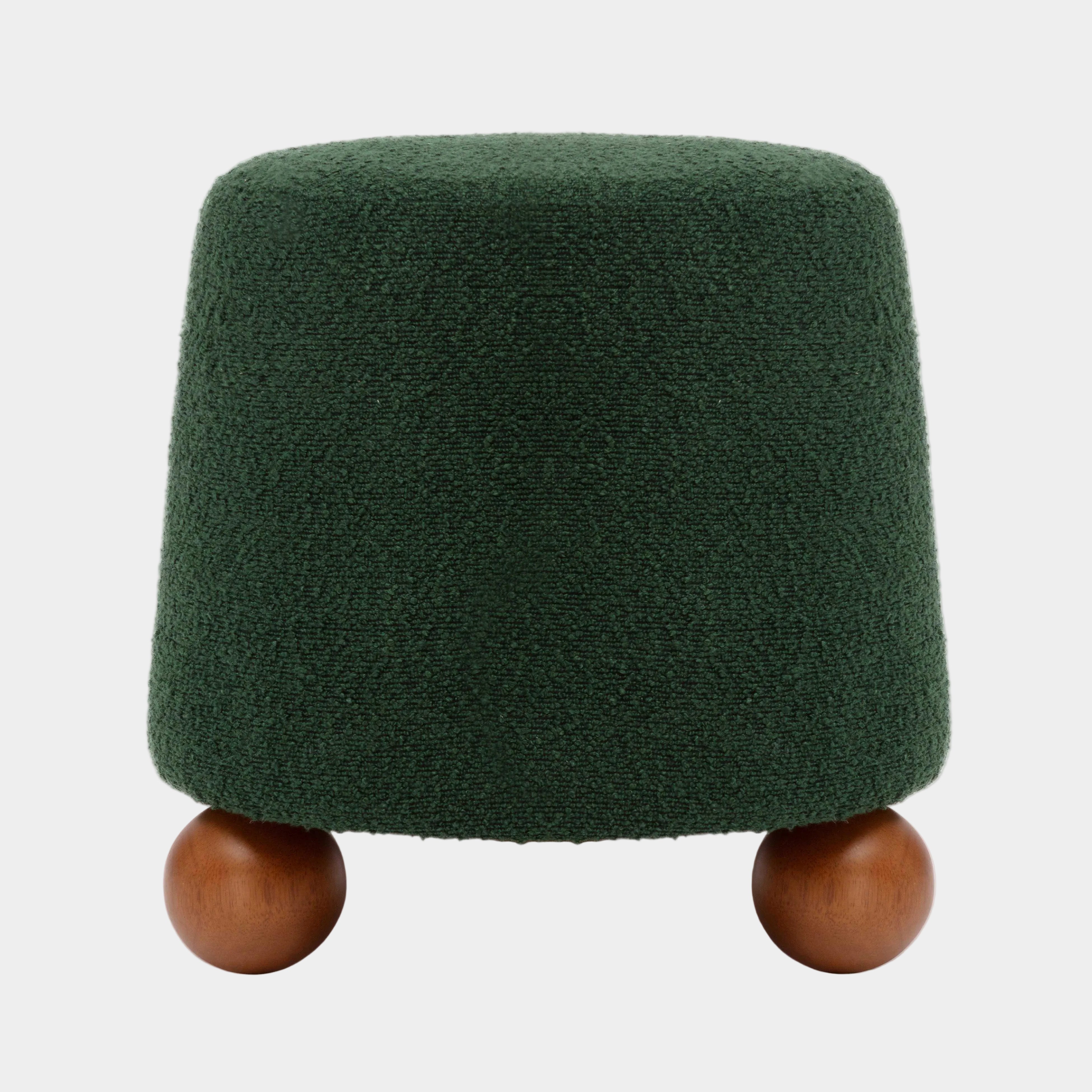 Jaine Chocolate Brown Boucle Stool