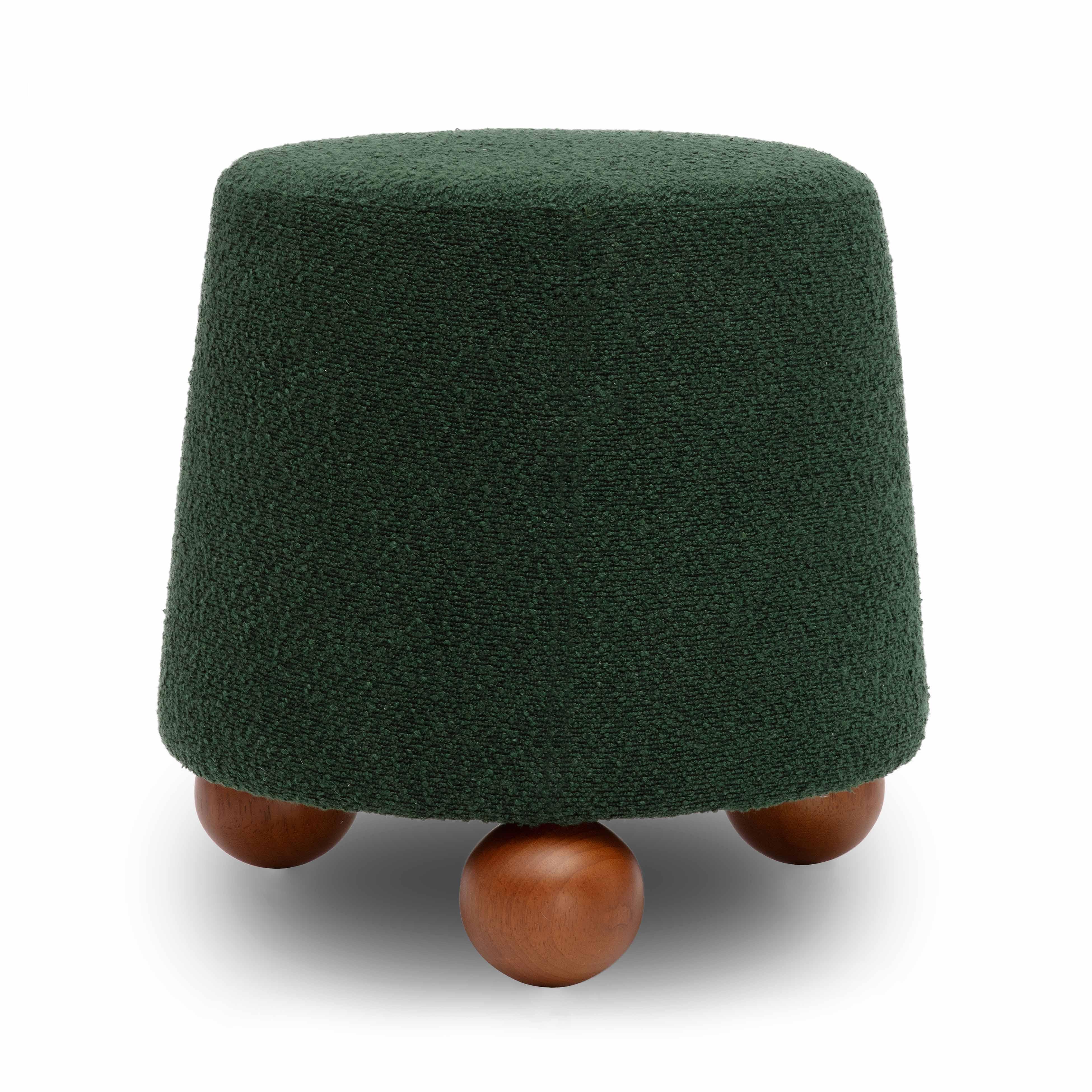 Jaine Chocolate Brown Boucle Stool