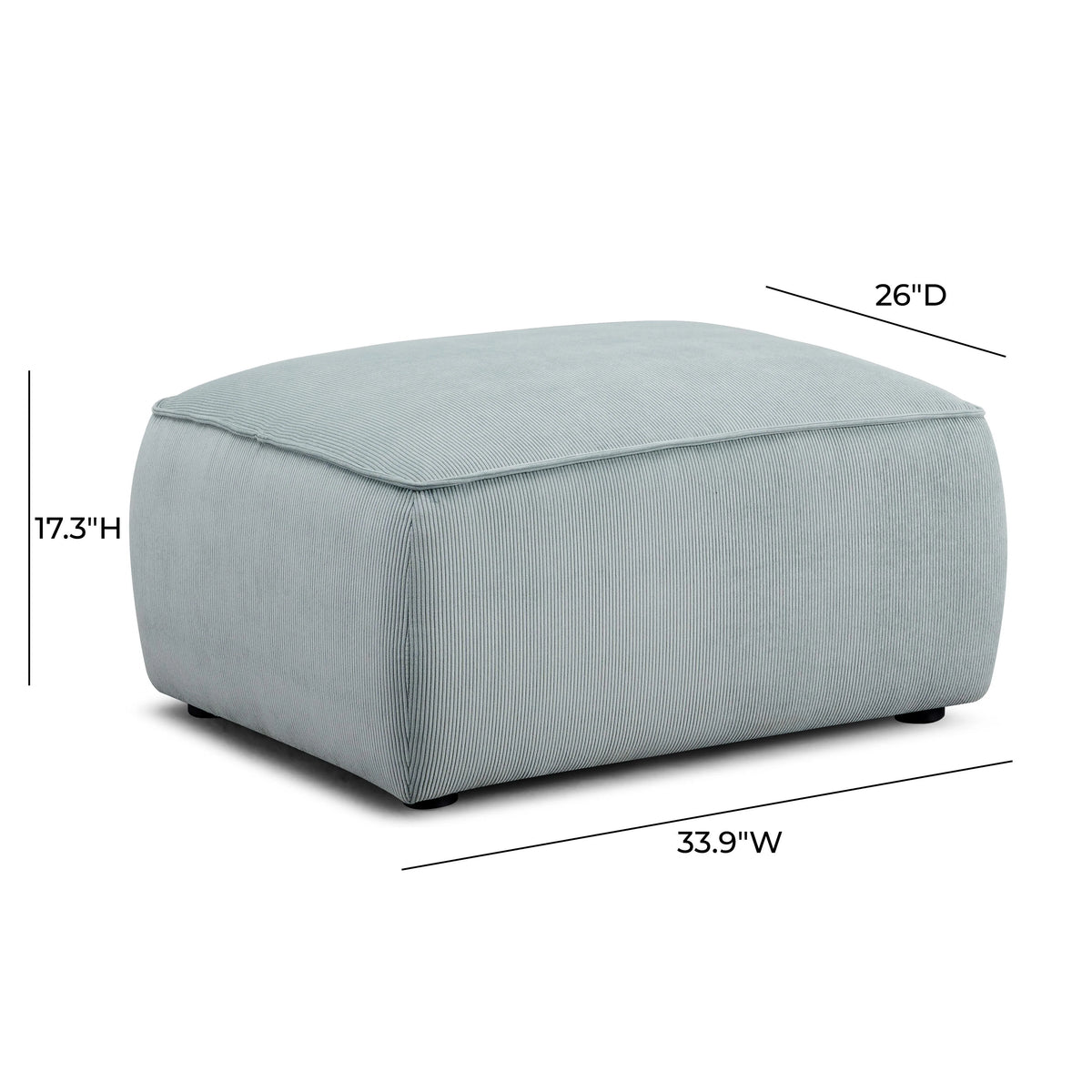 Travie Performance Corduroy Velvet Ottoman