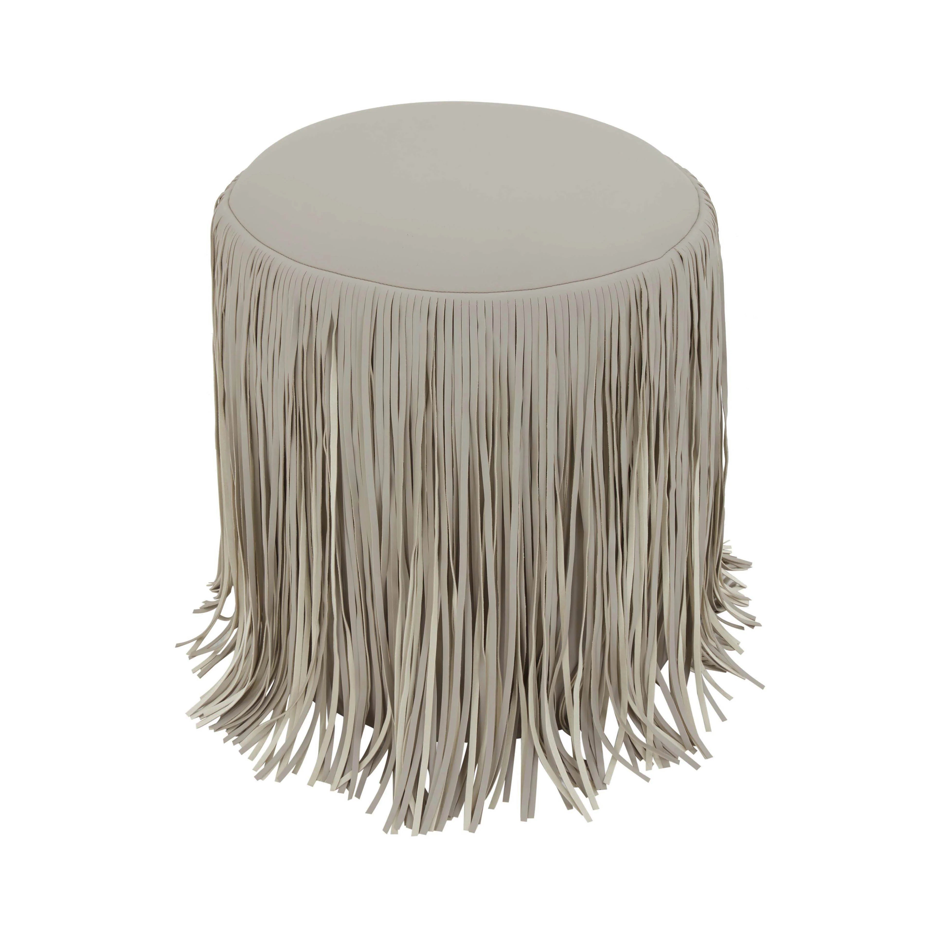 Shag Me Performance Vegan Leather Ottoman