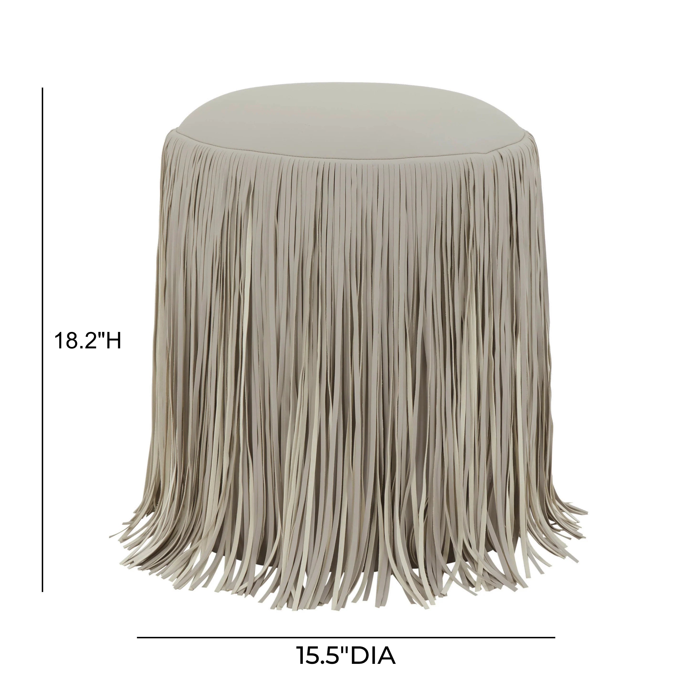 Shag Me Performance Vegan Leather Ottoman