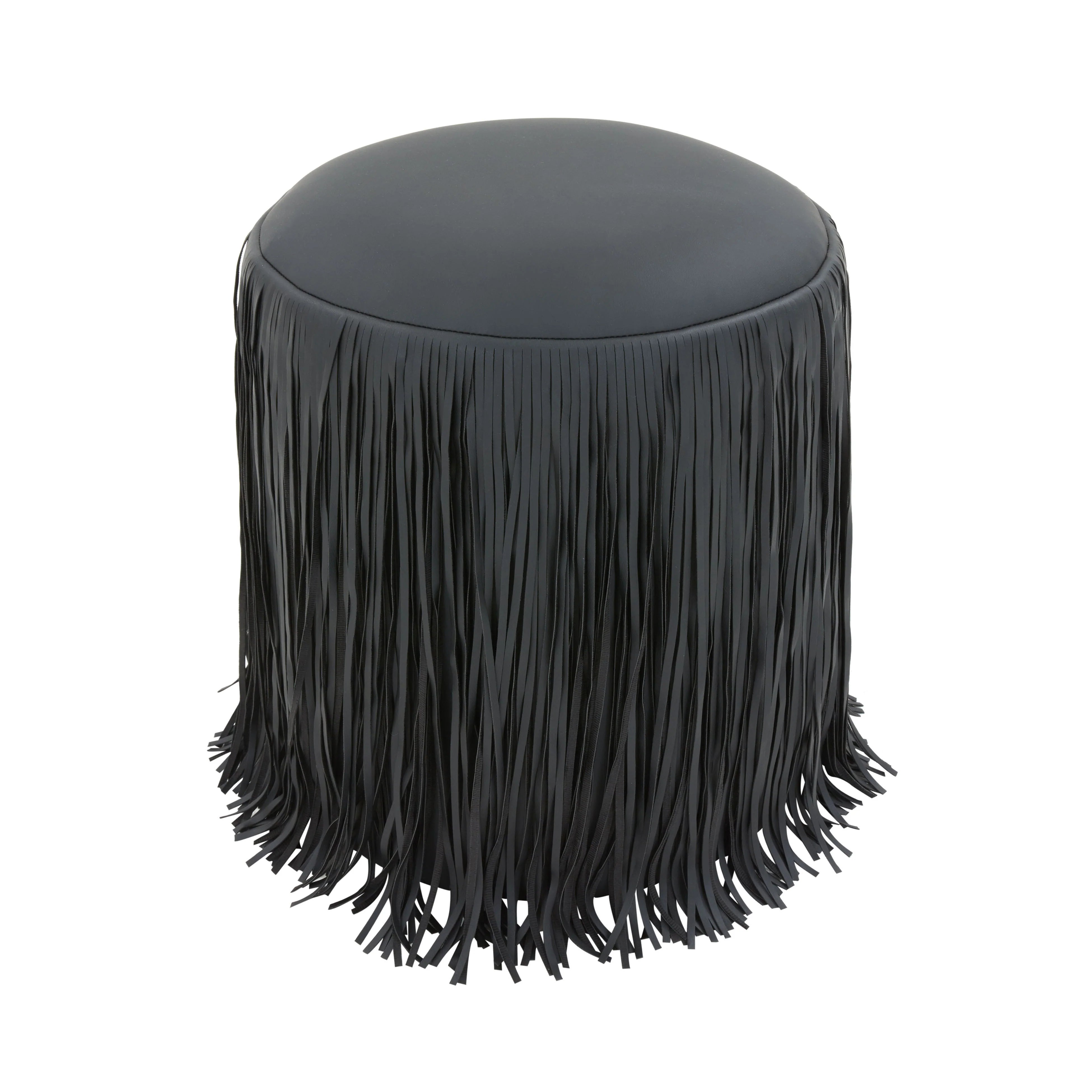Shag Me Performance Vegan Leather Ottoman