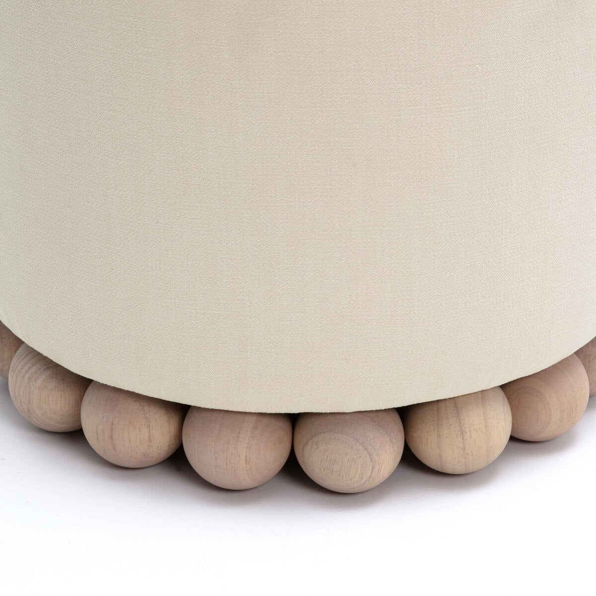 Pouf en tissu recyclé Dex Cream 