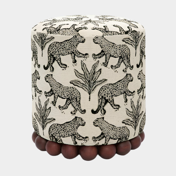 Dex Leopard Jacquard Ottoman