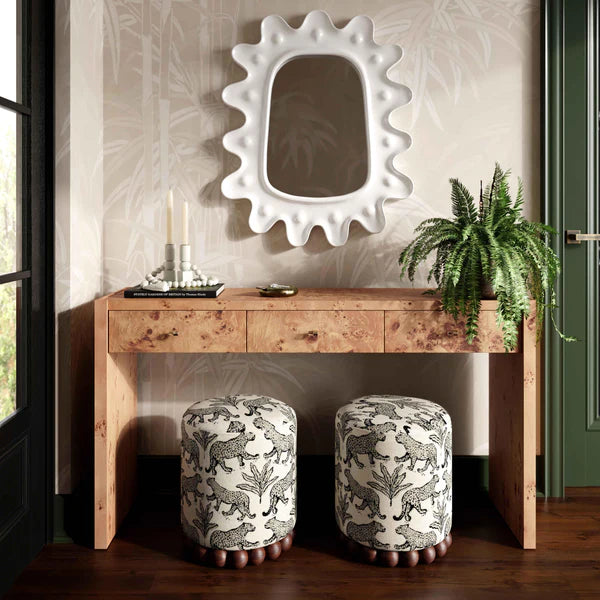 Dex Leopard Jacquard Ottoman