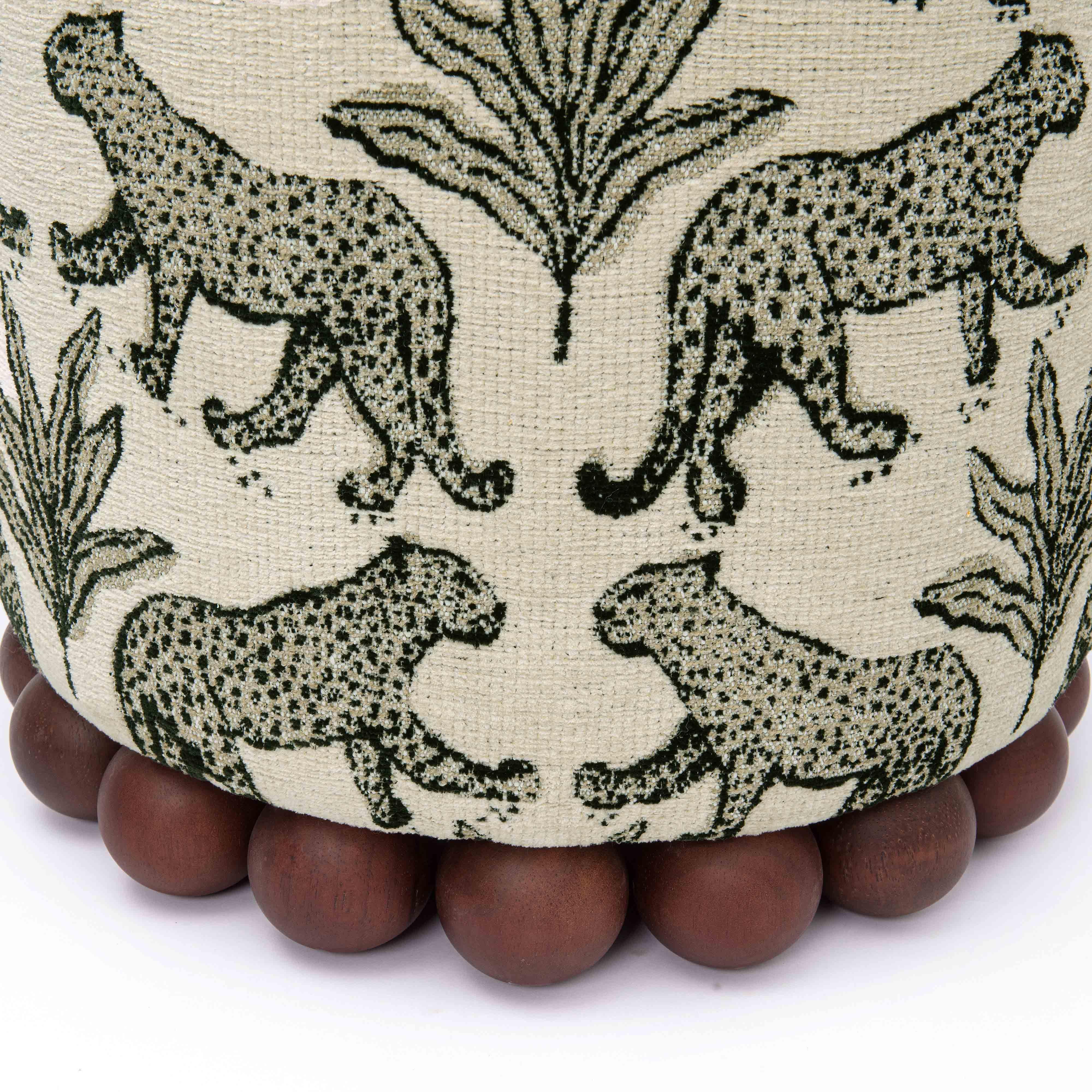 Dex Leopard Performance Jacquard Ottoman