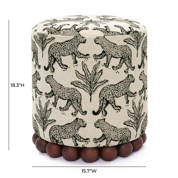 Dex Leopard Jacquard Ottoman