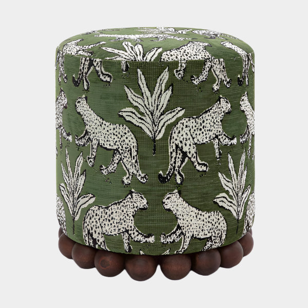 Dex Leopard Jacquard Ottoman
