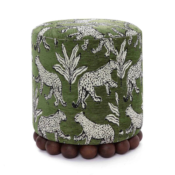 Dex Leopard Jacquard Ottoman