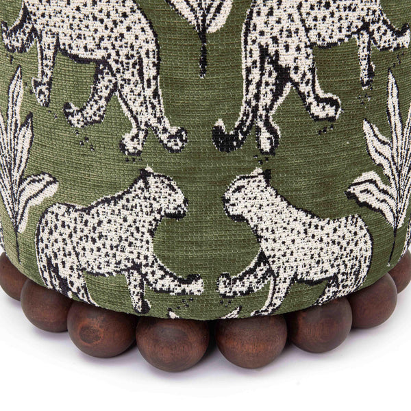 Dex Leopard Jacquard Ottoman