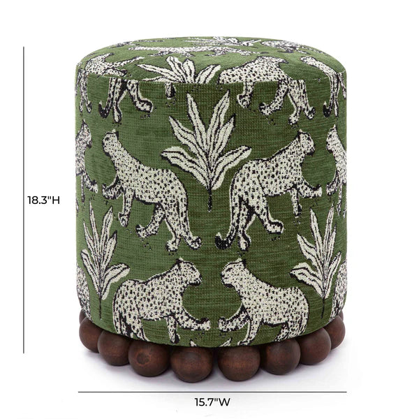 Dex Leopard Jacquard Ottoman