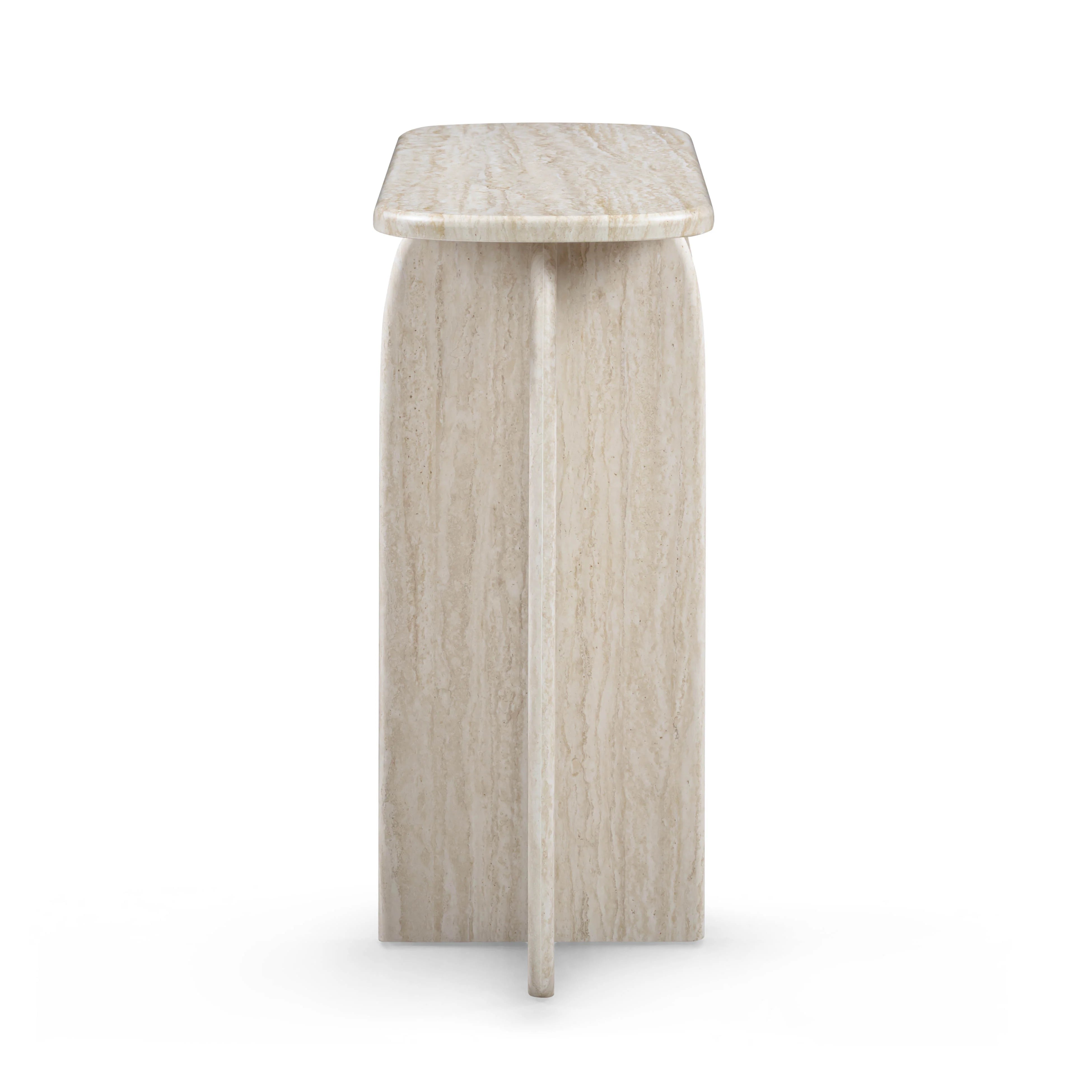 Clementine 48" Faux Travertine Console Table