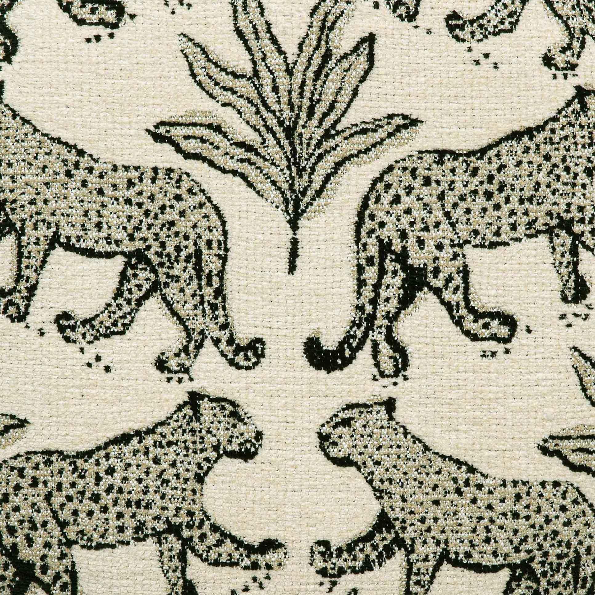 Raji Leopard Performance Jacquard Ottoman