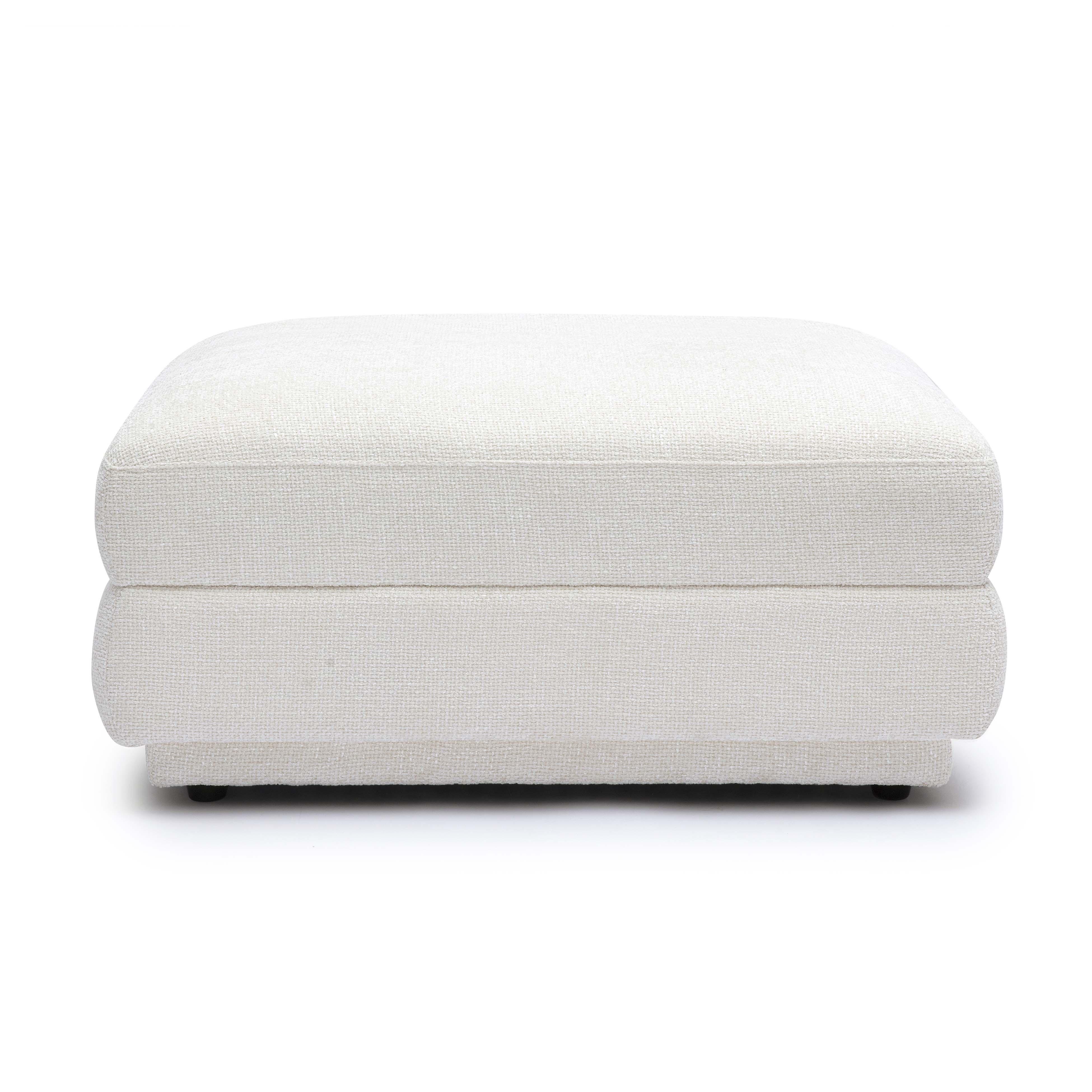 Perry Cream Performance Chenille Modular Ottoman
