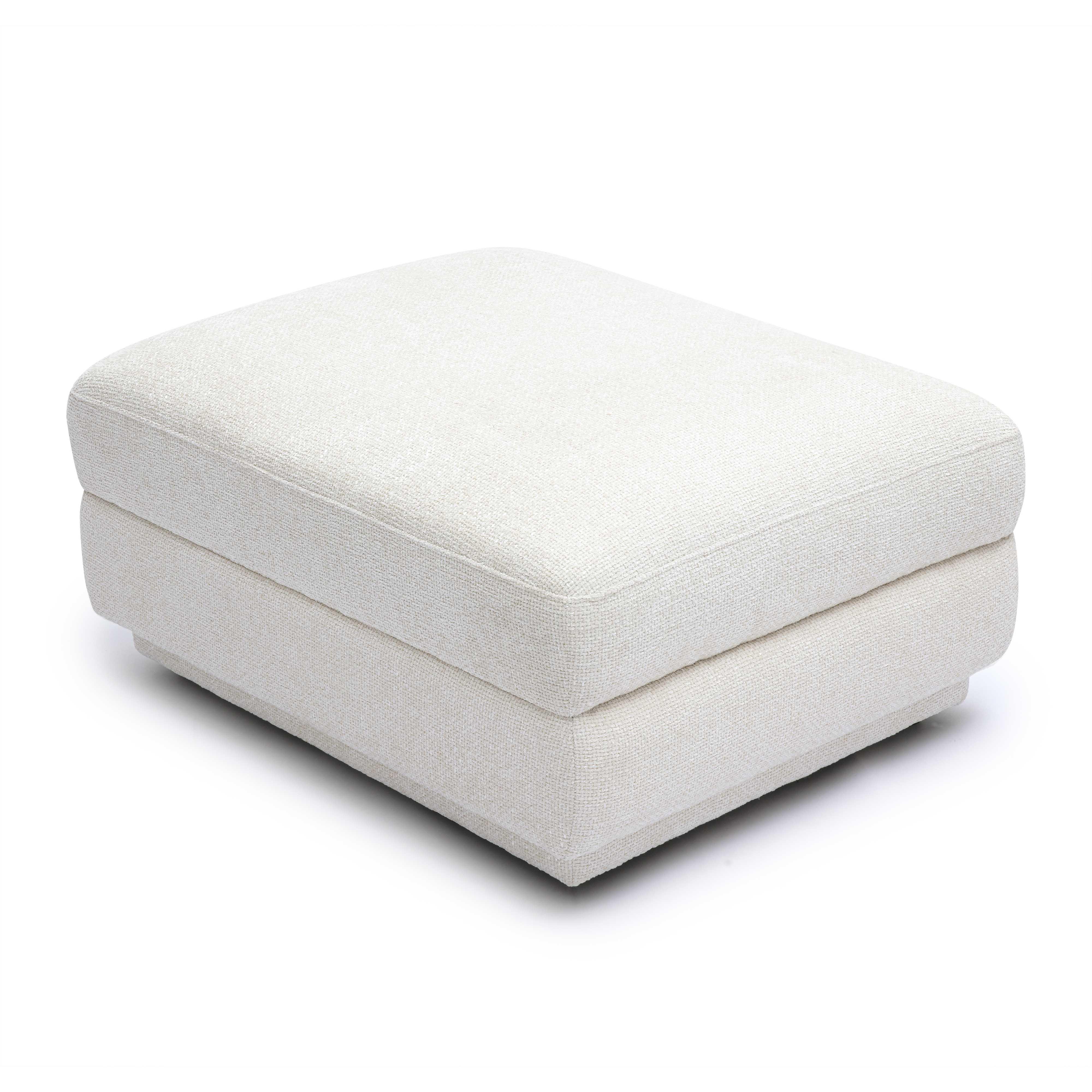 Perry Cream Performance Chenille Modular Ottoman