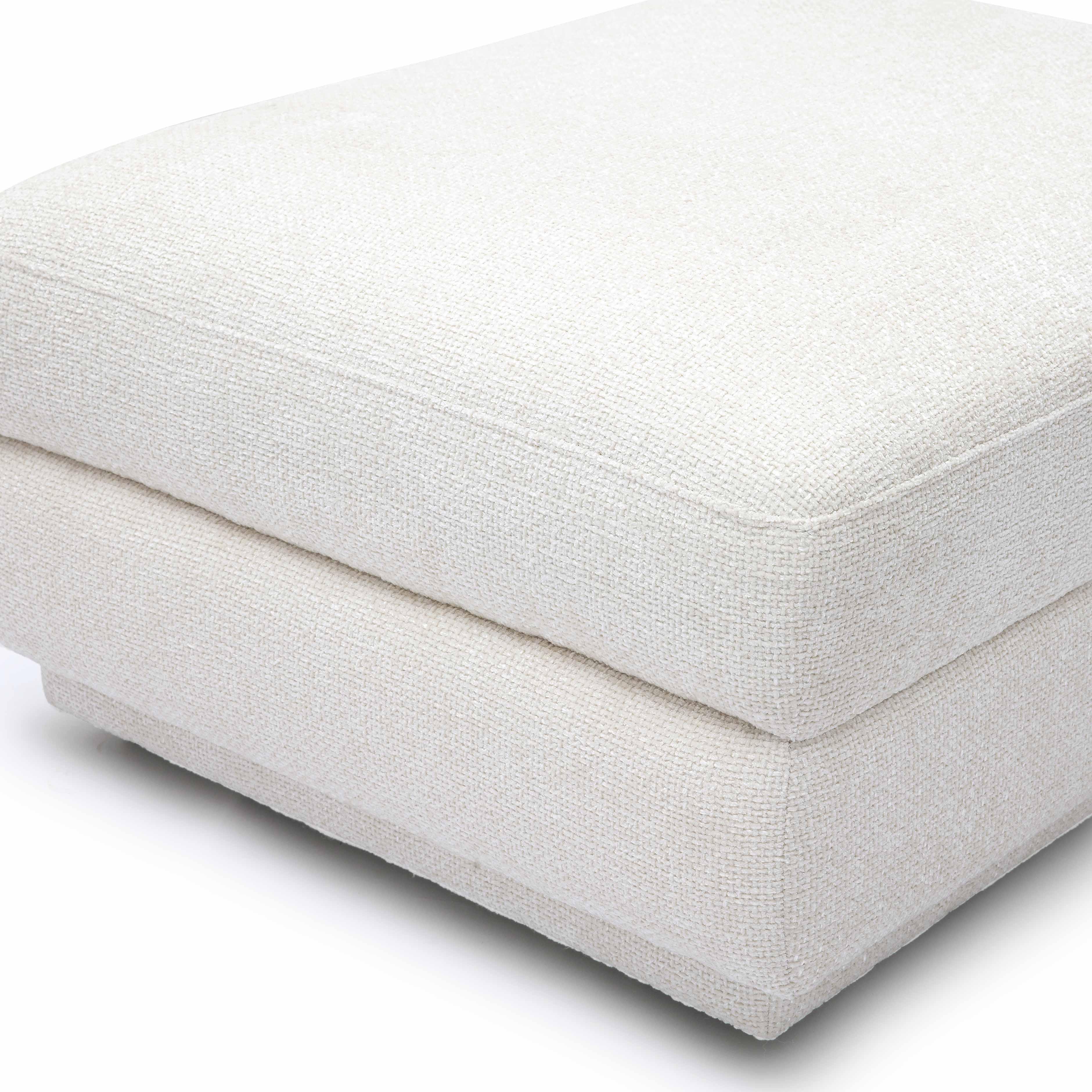 Perry Cream Performance Chenille Modular Ottoman