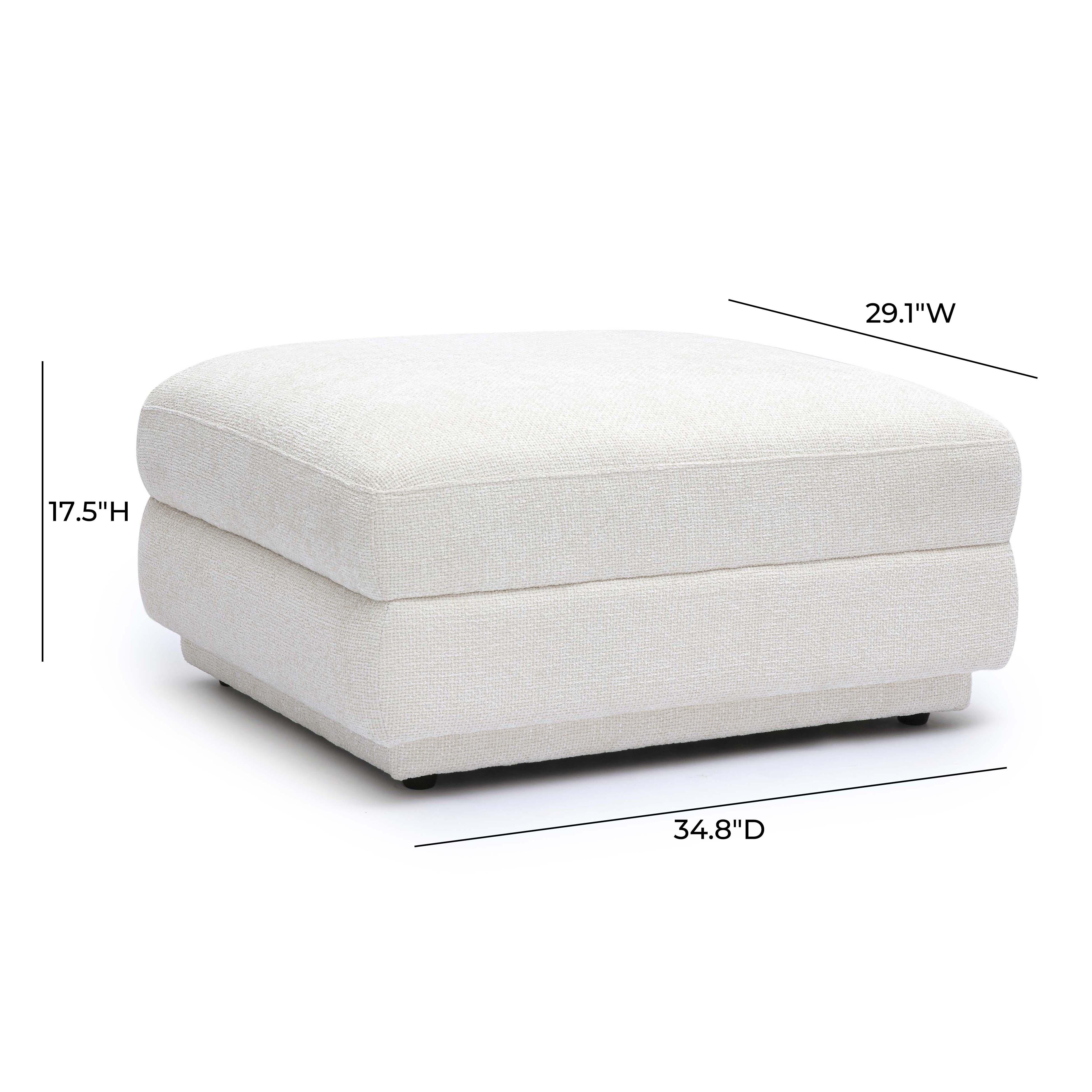 Perry Cream Performance Chenille Modular Ottoman